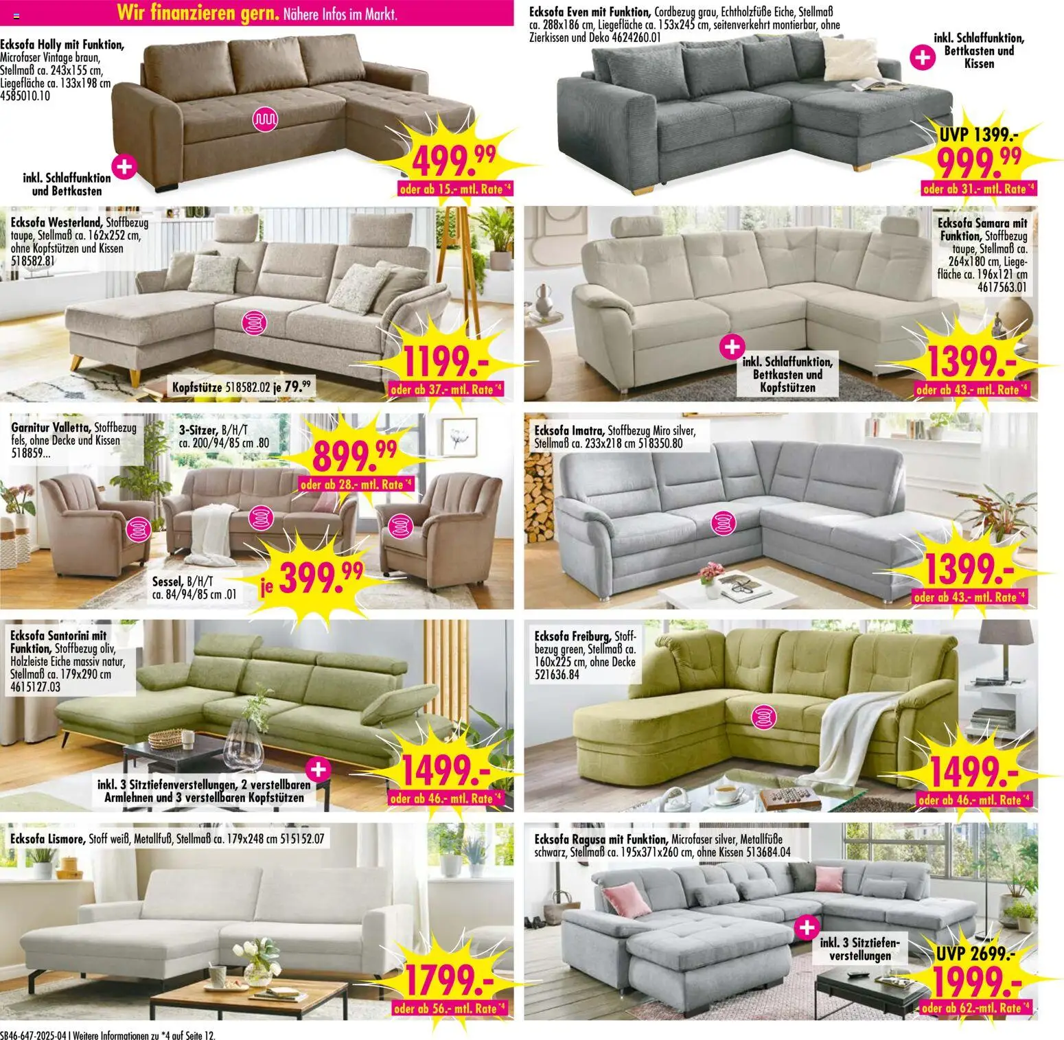 SB Möbel Boss Prospekt Neubrandenburg – gültig ab 08.11.2025 | Seite: 4 | Produkte: Ecksofa, Kissen, Decke, Liege