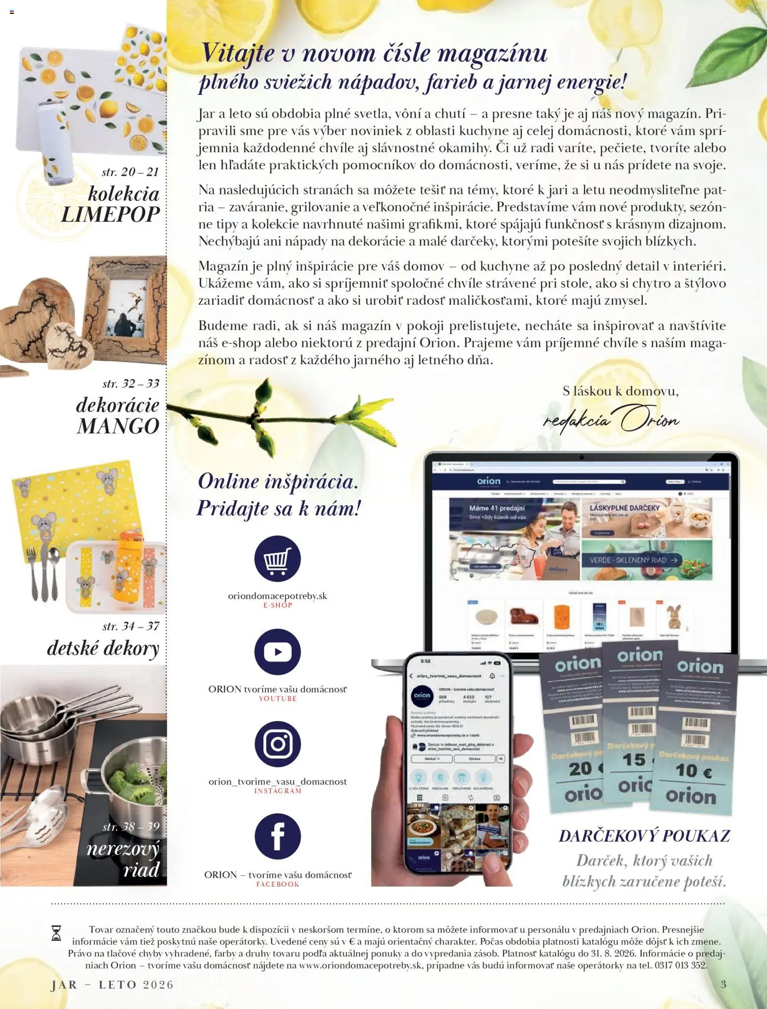 Nové Orion akcie – leták je platný od 09.03.2026 | Strana: 3 | Produkty: PC, Kuchyne, Mango