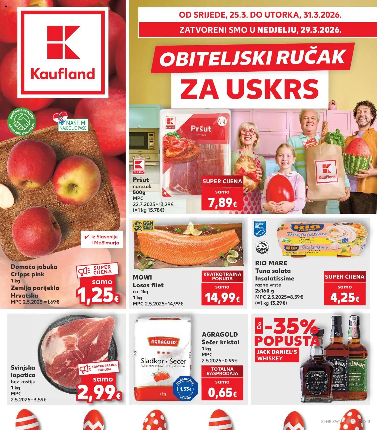 Kaufland katalog | vrijedi od 25.03.2026 | Stranica: 1 | Proizvodi: Šećer kristal, Narezak, Šećer, Losos