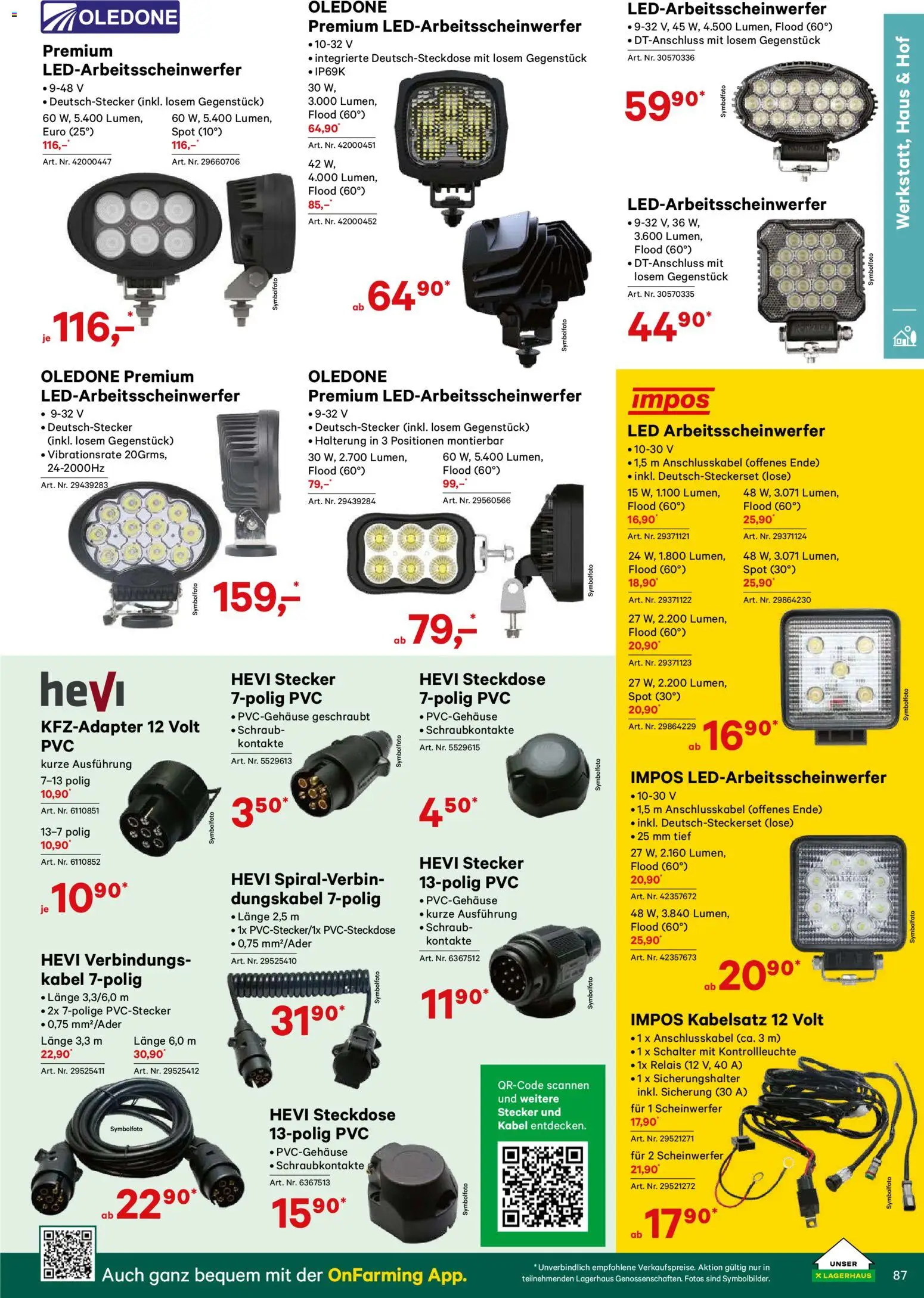 Lagerhaus Verschleißteile & Zubehör gültig ab 01.01.2026 | Seite: 87 | Produkte: Kabel, Steckdose