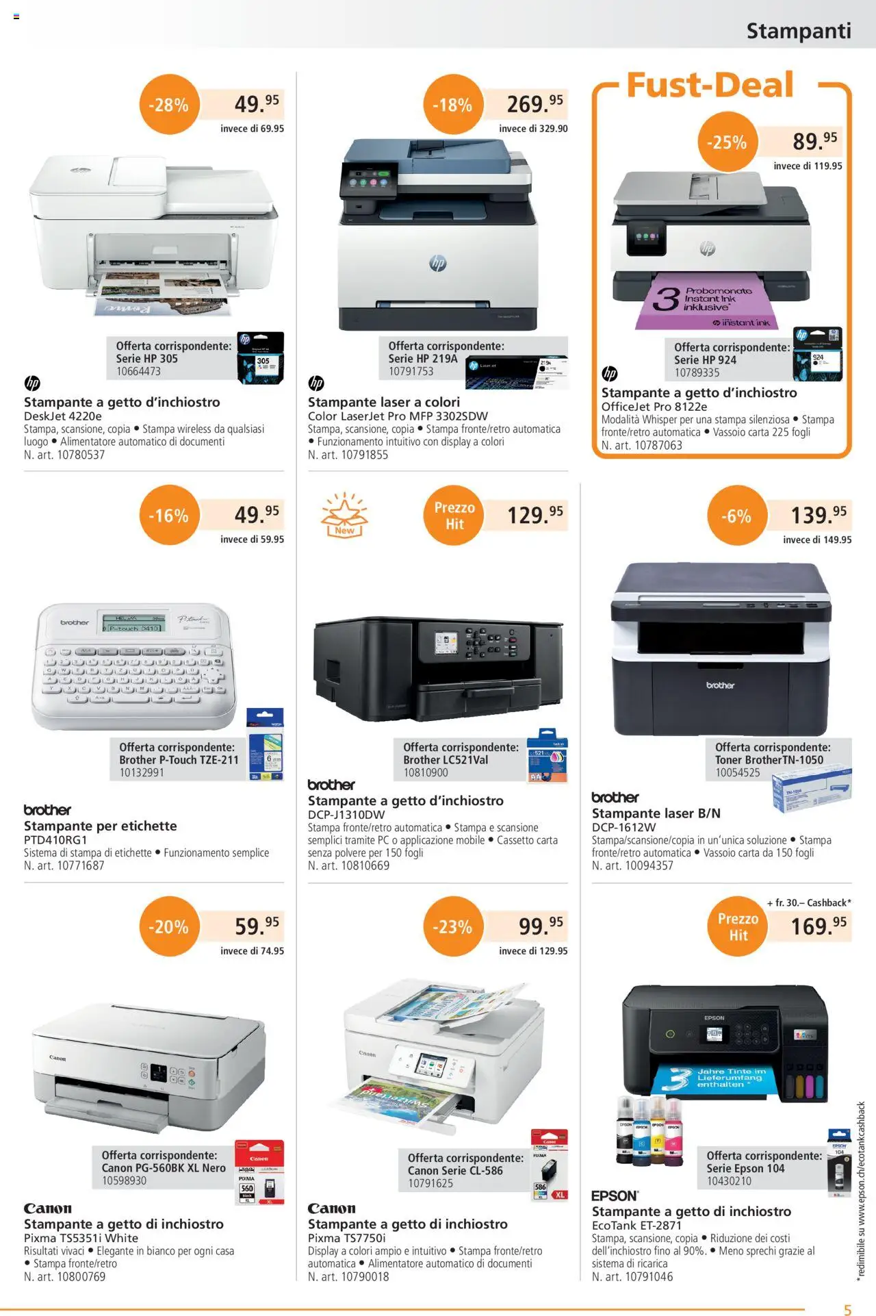 Fust Aktionen IT ab 28.07.2025 | Seite: 5 | Produkte: Pc, Toner, HP, Epson