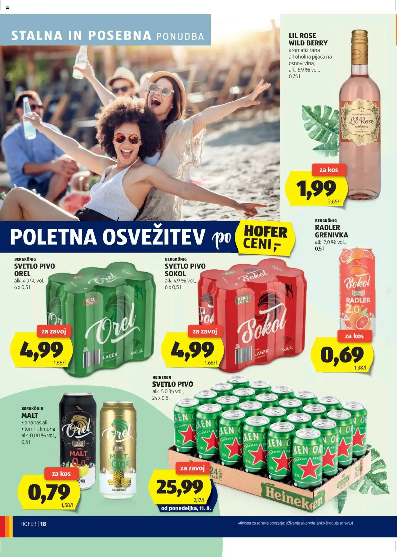 Hofer SI katalog | vrijedi od 07.08.2025 | Stranica: 18 | Proizvodi: Radler, Pivo, Heineken, Ananas