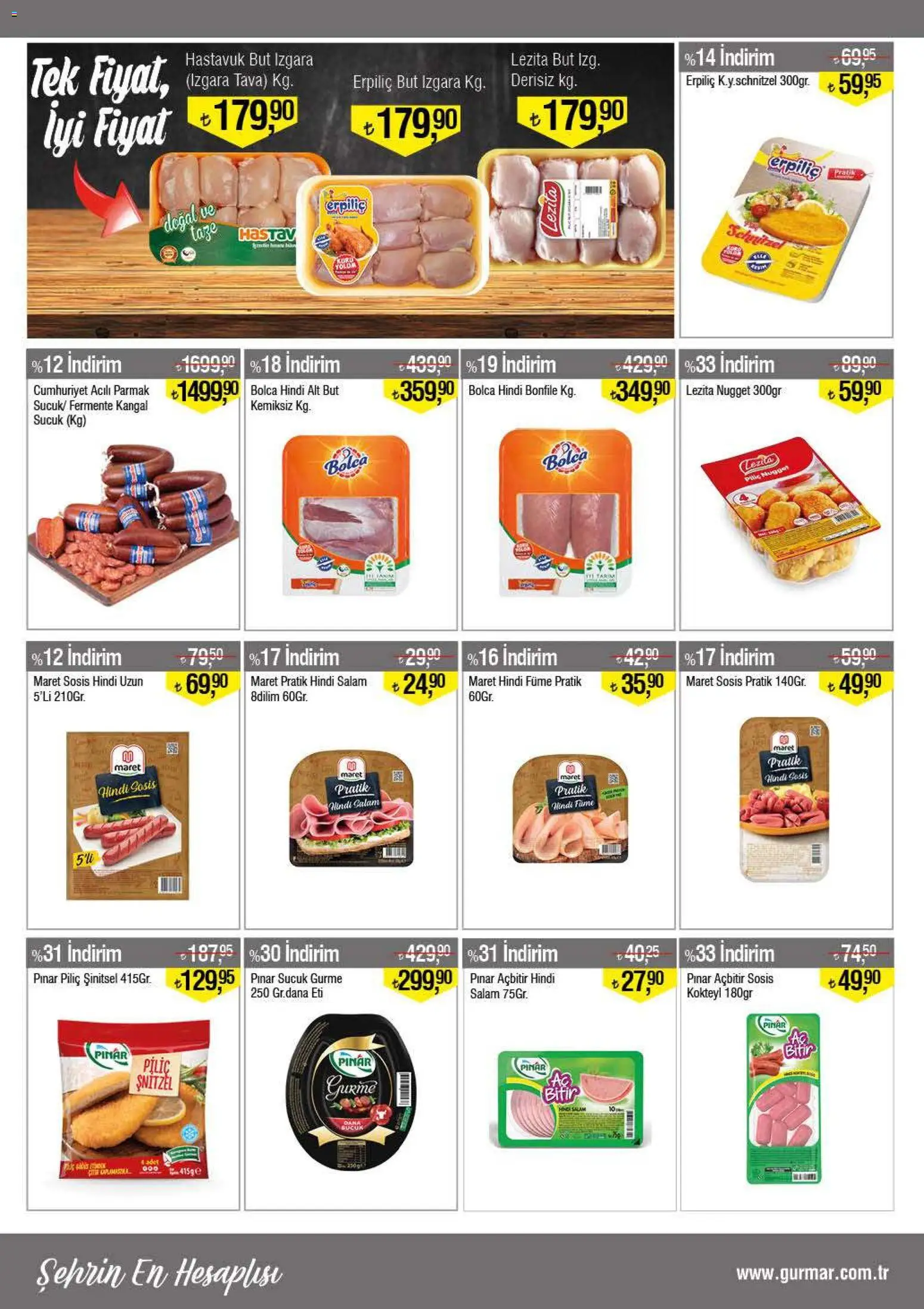 Gürmar Katalog - 01.01.2026 tarihinden itibaren geçerlidir | Sayfa: 4 | Ürünler: Sosis, Piliç, Hindi füme, Izgara