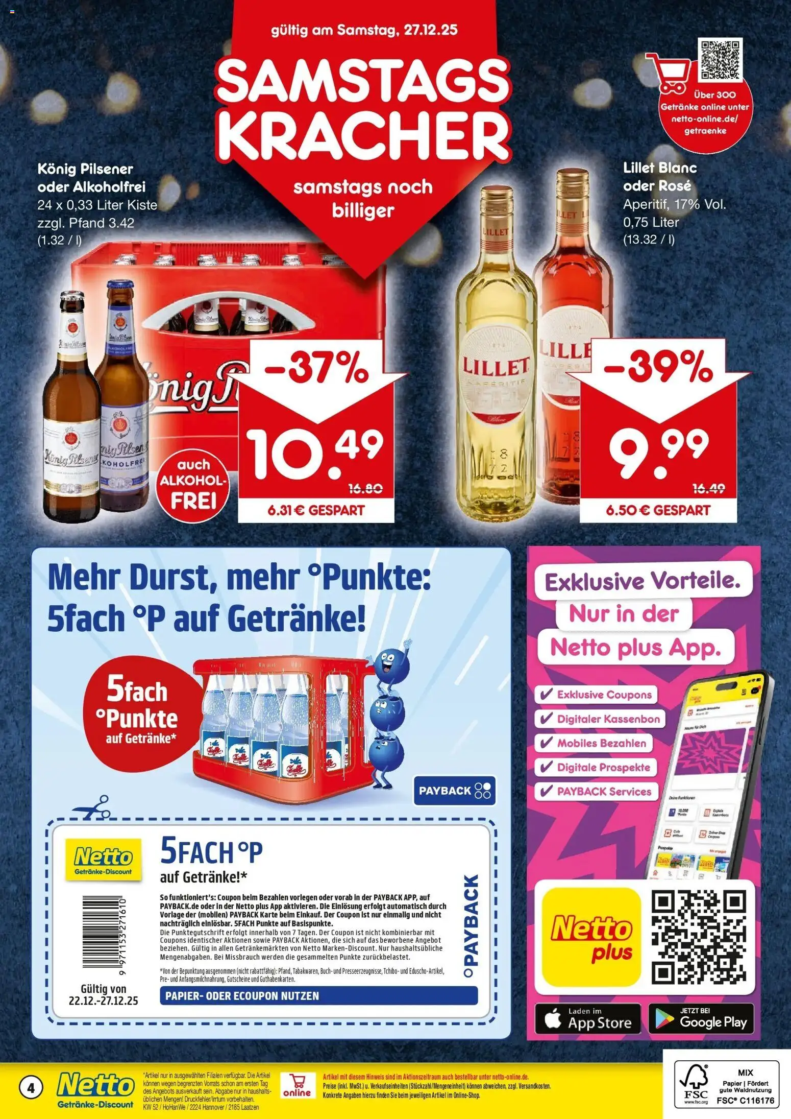 Netto Marken-Discount prospekt Hannover	 – gültig ab 22.12.2025 | Seite: 4 | Produkte: Konig pilsener, Lillet