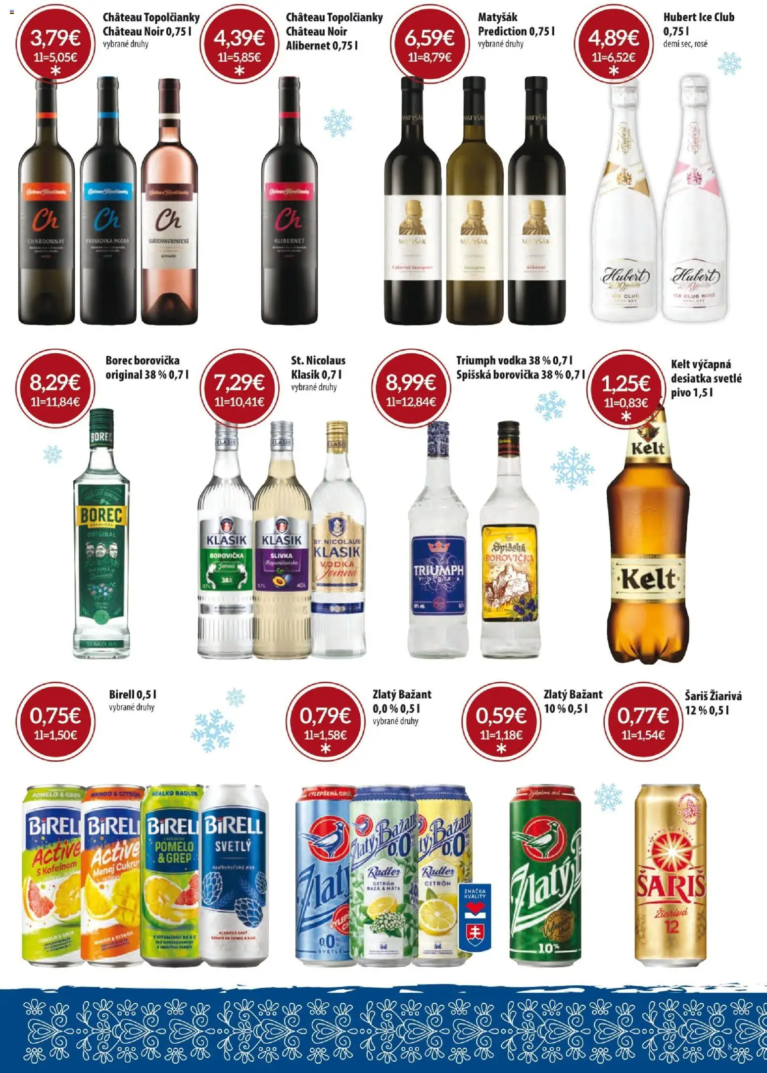 Nové KARMEN CBA akcie – leták je platný od 01.12.2025 | Strana: 8 | Produkty: Birell, Borovička, Zlatý Bažant, Grep