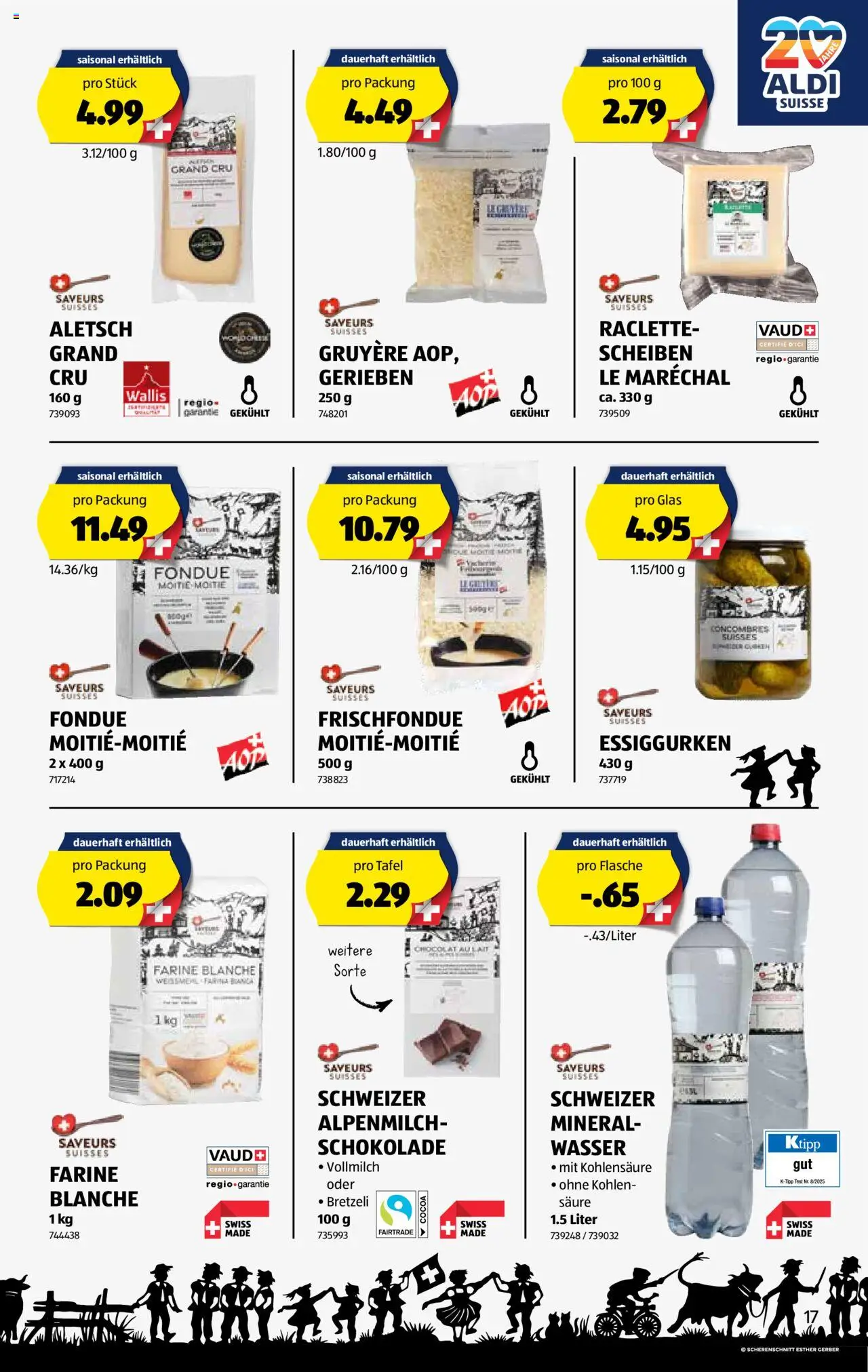 Aldi Aktionen – gültig ab 16.10.2025 | Seite: 18 | Produkte: Schokolade, Wasser, Raclette, Fondue