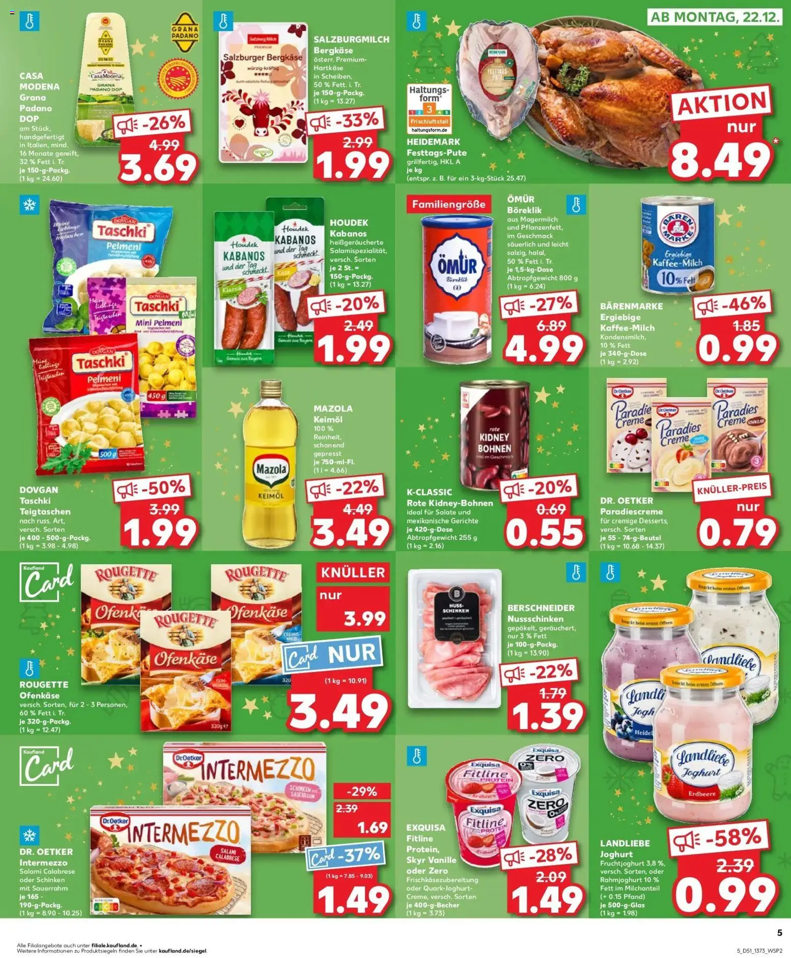 Kaufland prospekt Gevelsberg	 – gültig ab 22.12.2025 | Seite: 5 | Produkte: Rougette ofenkase, Exquisa, Salami, Schinken
