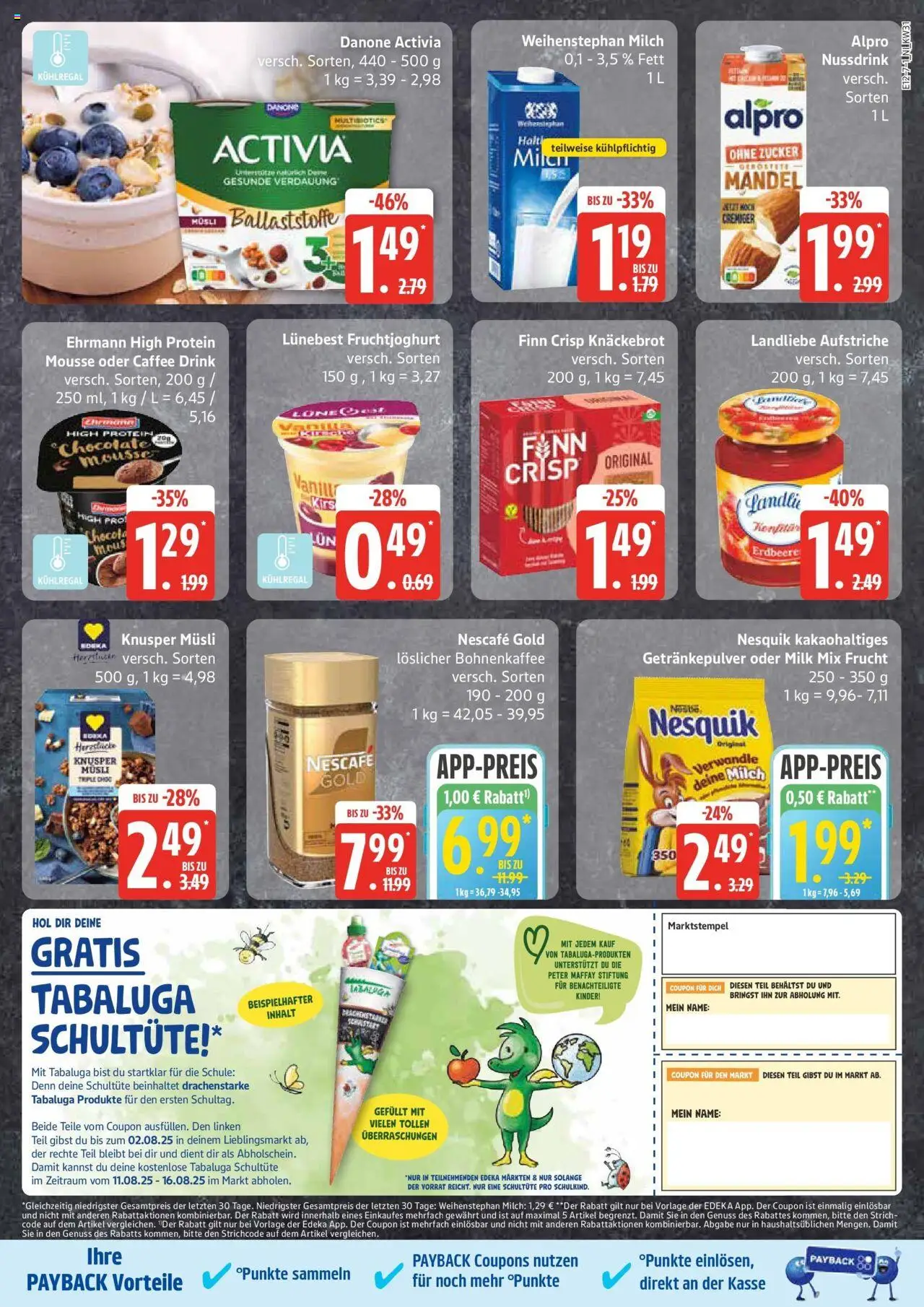 Edeka prospekt Handorf	 - gültig ab dem 27.07.2025 | Seite: 11 | Produkte: Musli, Danone activia, Alpro, Zucker