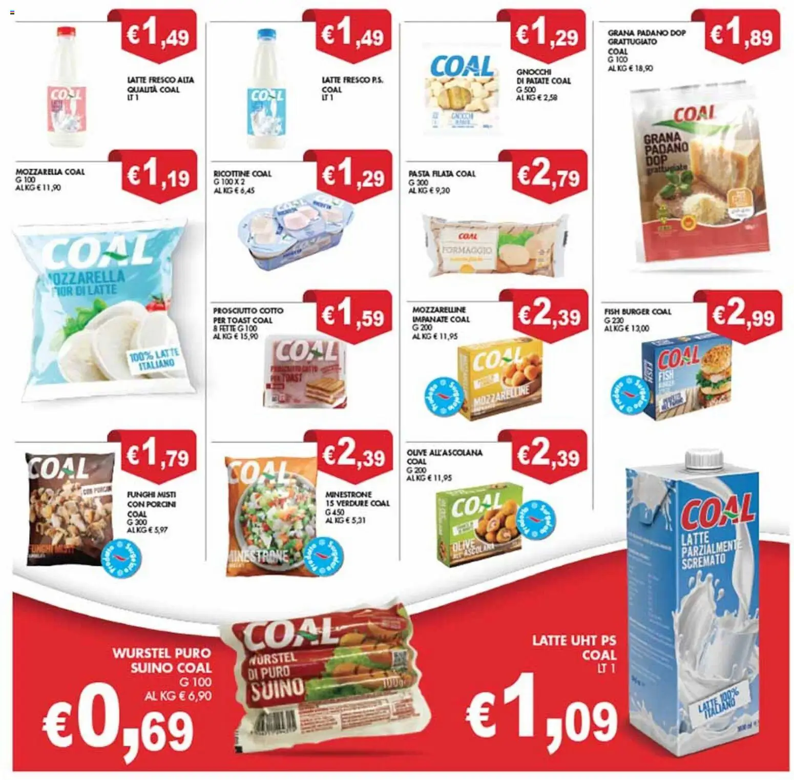 Volantino Coal del 28.11.2025 | Pagina: 25 | Prodotti: Prosciutto, Pasta, Grana Padano, Gnocchi