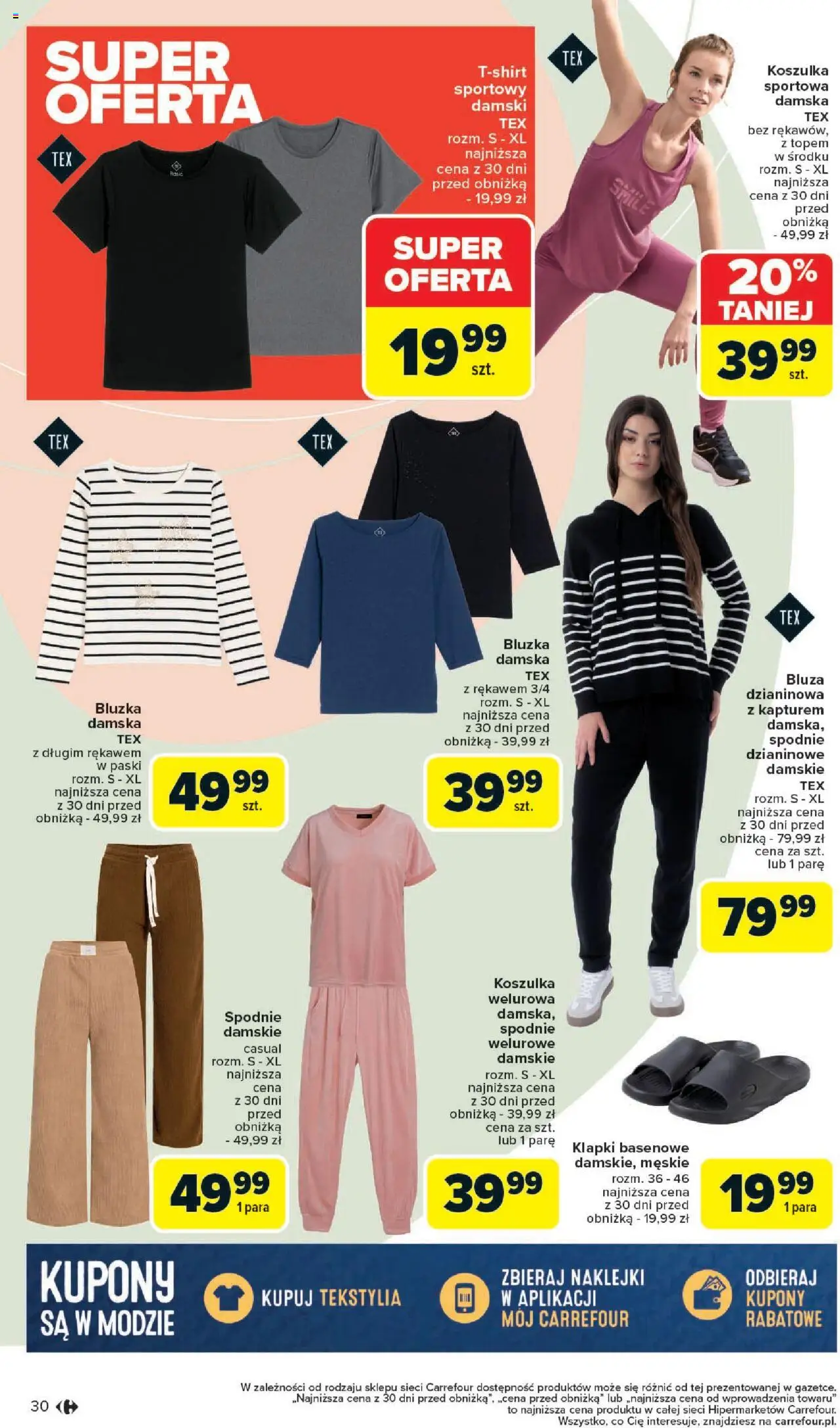 Carrefour Gazetka - Zadbać o siebie od 18.08.2025 | Strona: 30 | Produkty: Bluzka, Spodnie, Klapki, Naklejki