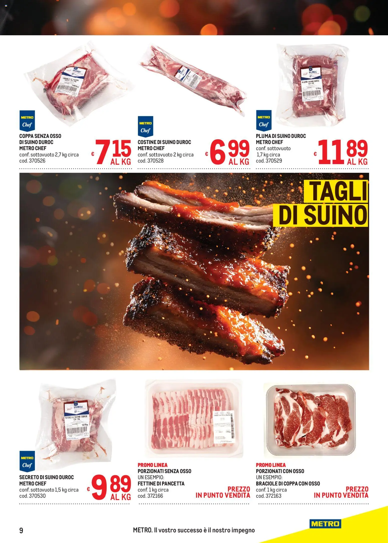 Volantino Metro del 02.04.2026 | Pagina: 9 | Prodotti: Pancetta, Suino
