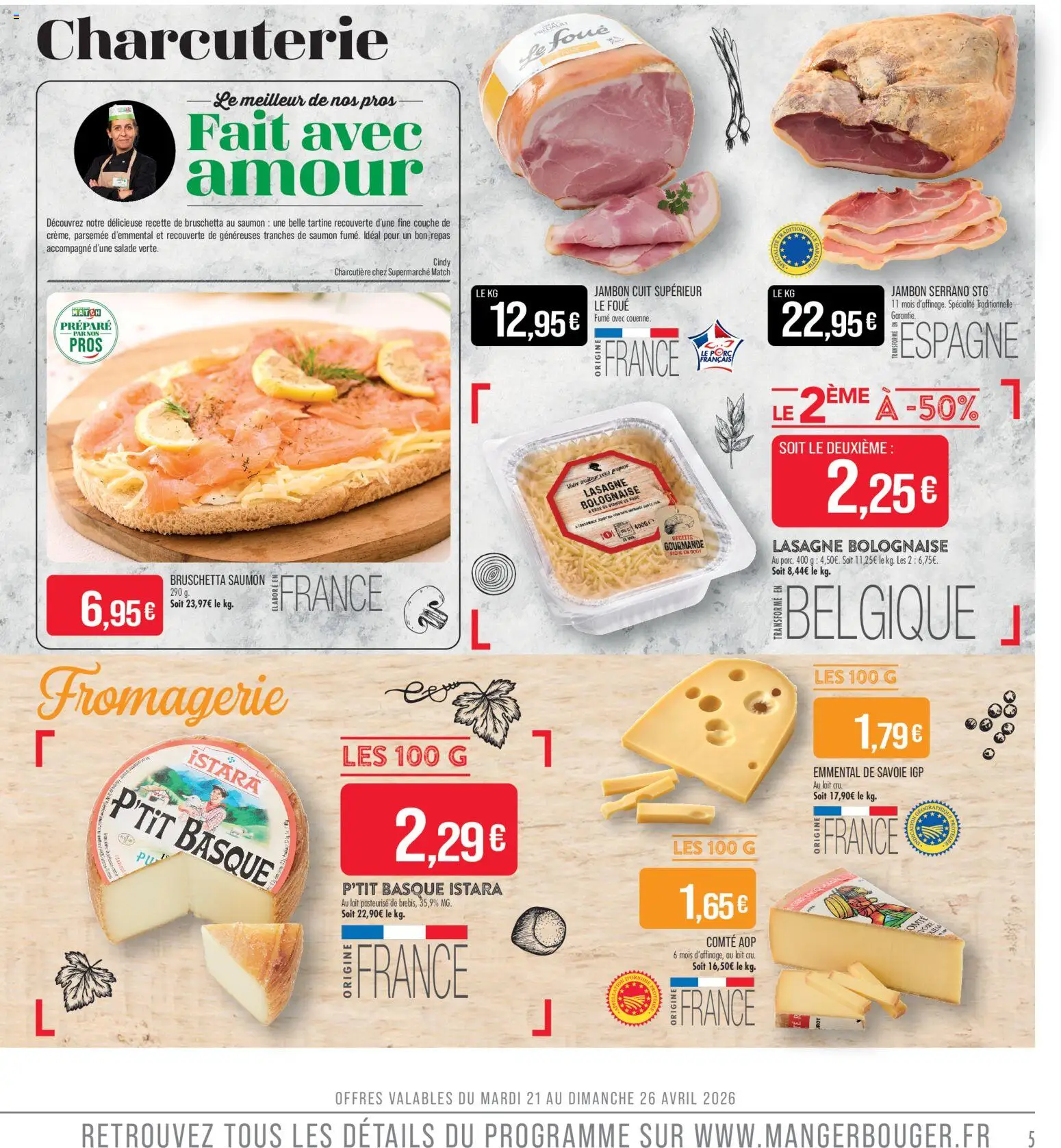 {H1} | Page: 5 | Produits: Salade, Jambon, Viande, Saumon