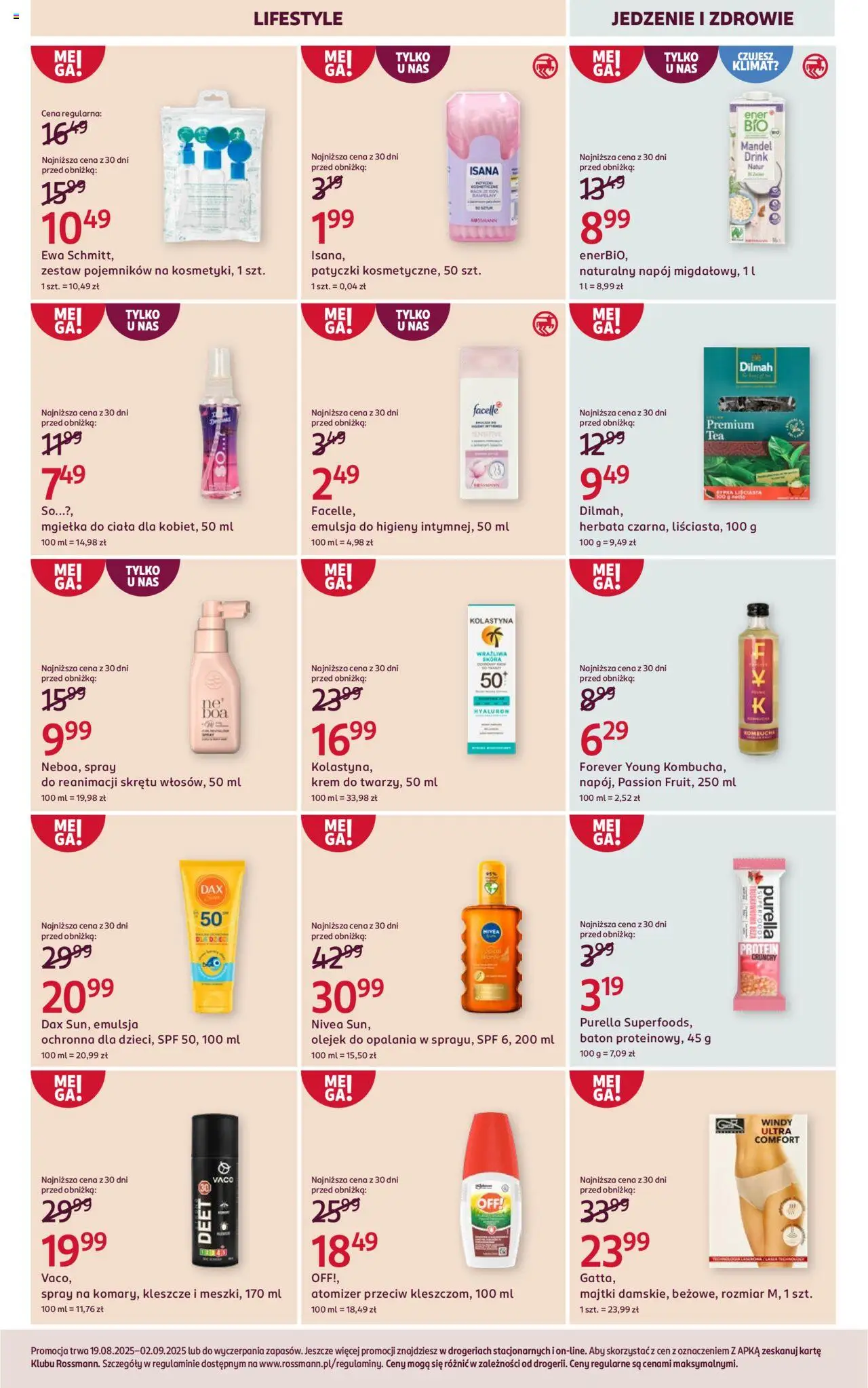 Rossmann Gazetka od 19.08.2025 | Strona: 13 | Produkty: Majtki, Baton, Herbata, Kombucha