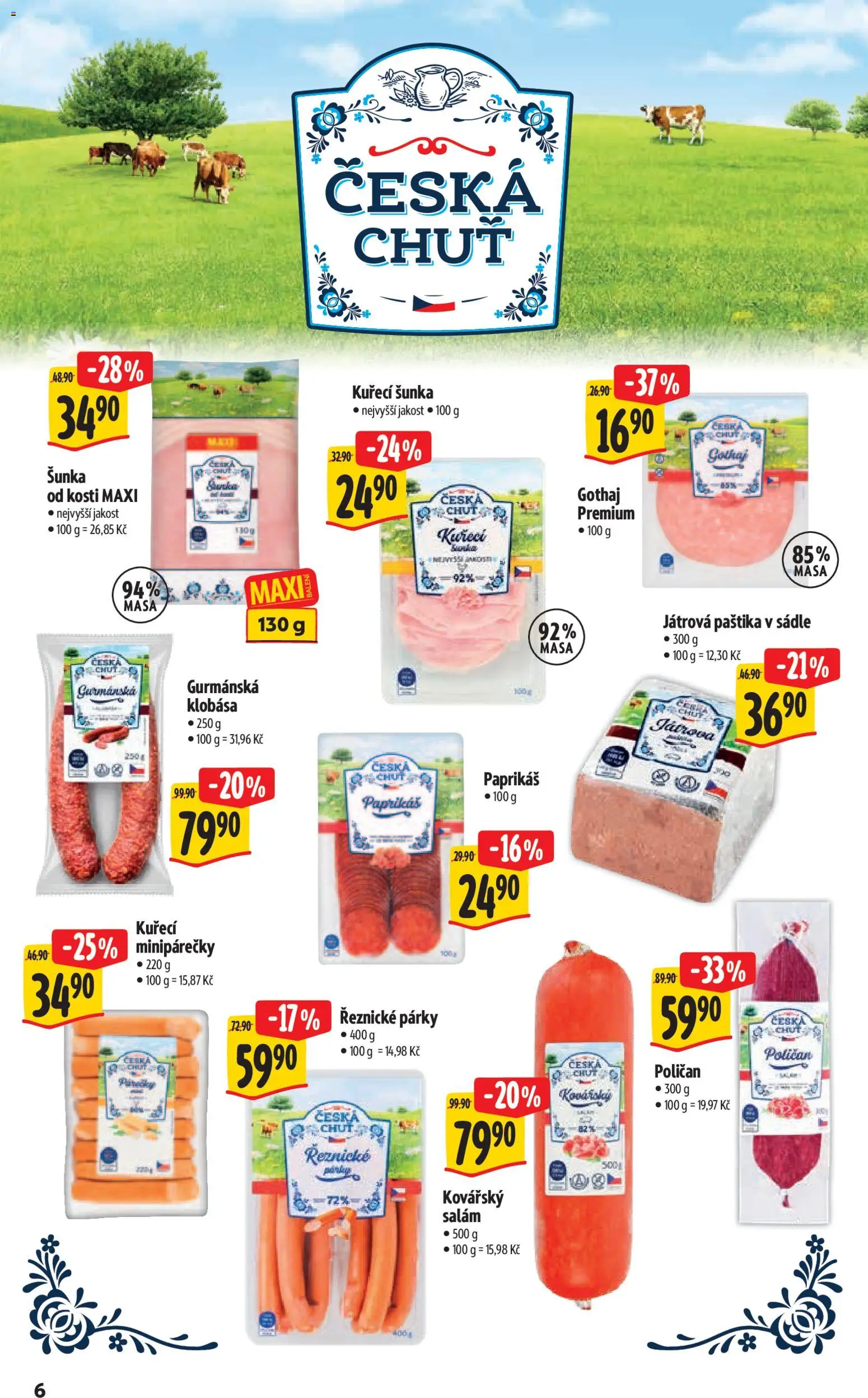 Albert leták - Hypermarket od 18.02.2026 | Strana: 14 | Produkty: Salám, Klobása, Kuřecí šunka, Paštika