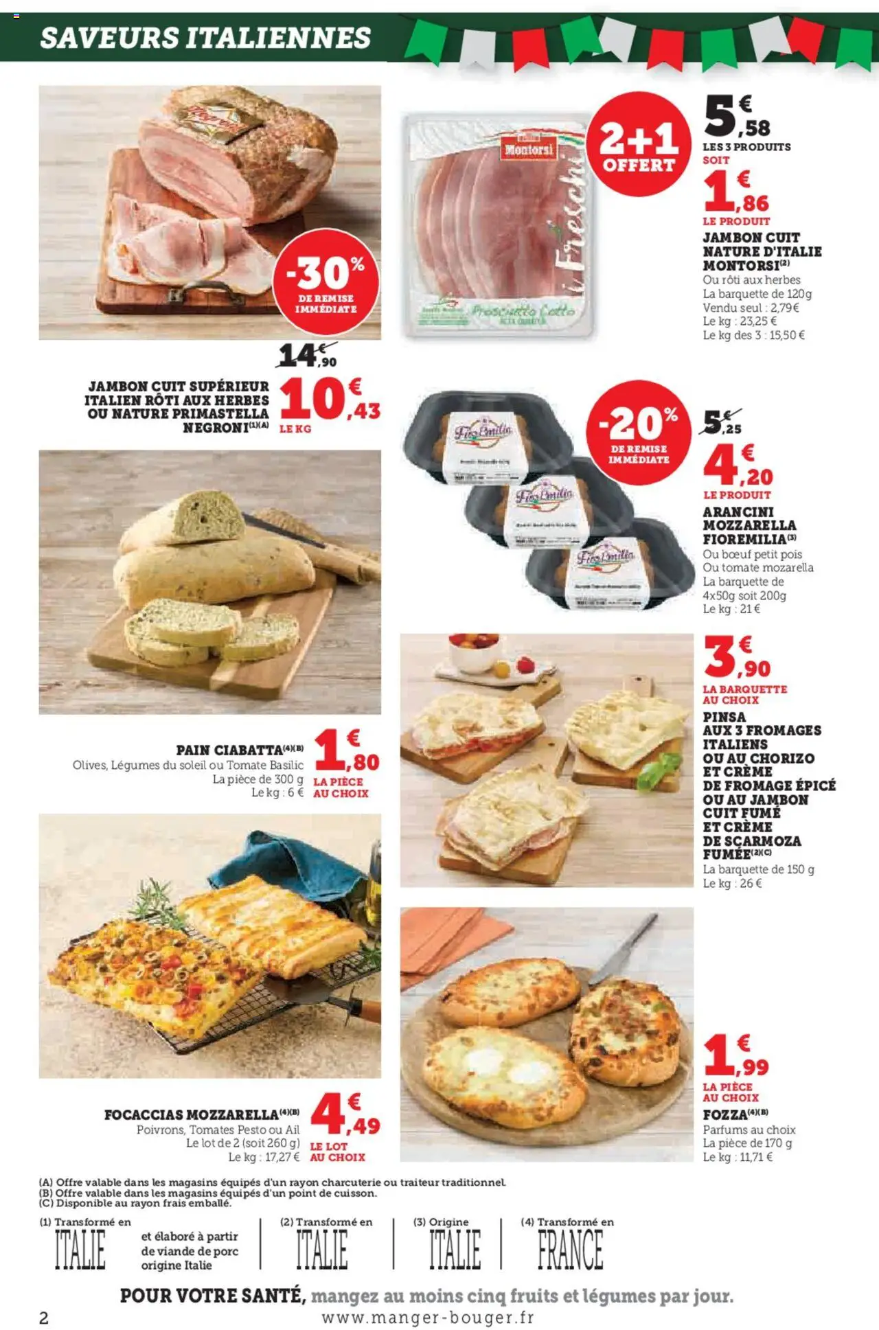 | Page: 2 | Produits: Viande de porc, Pesto, Fromage, Pain