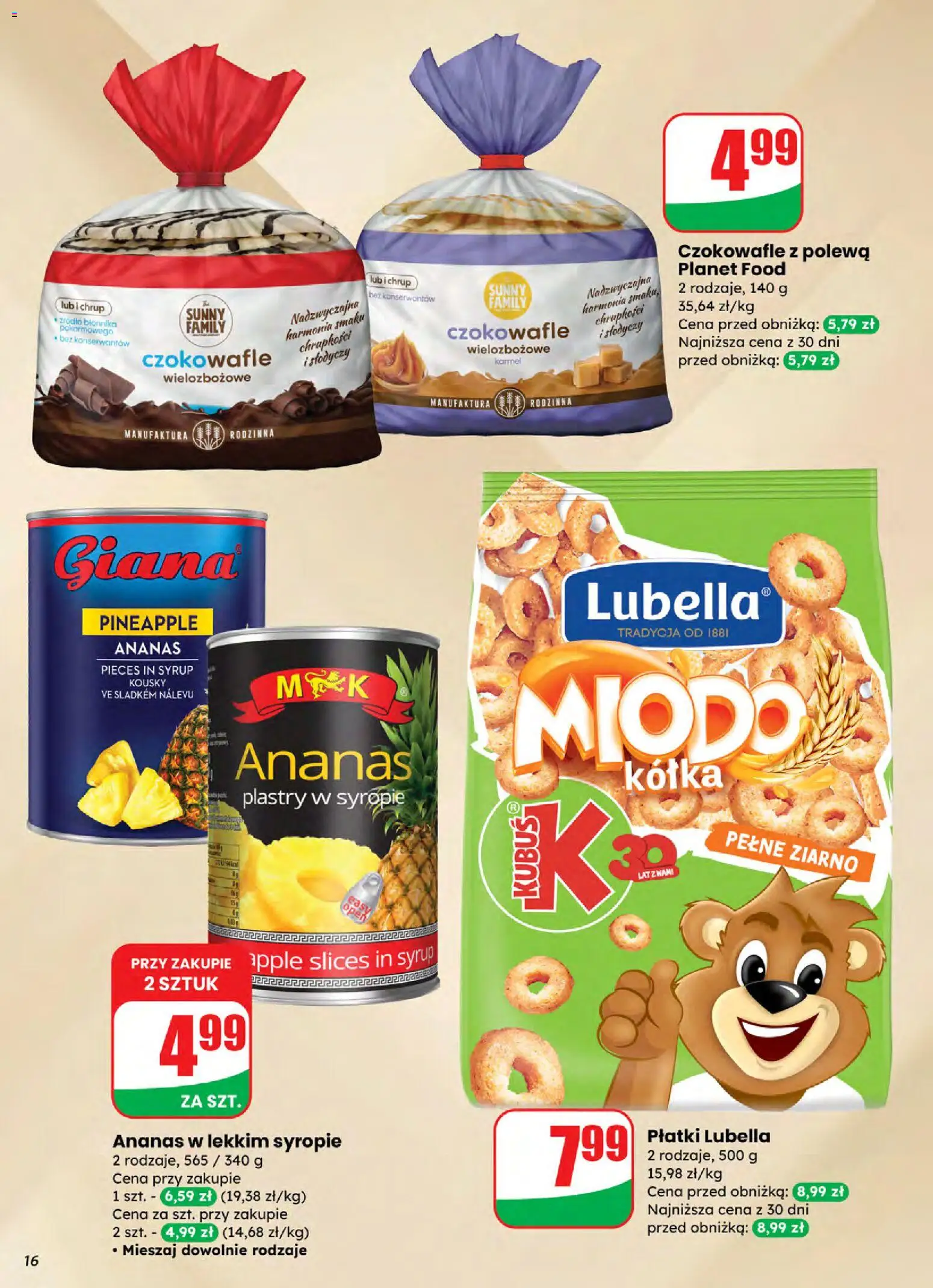 Dino Gazetka od 05.11.2025 | Strona: 16 | Produkty: Ananas, Płatki, Ananas plastry w syropie