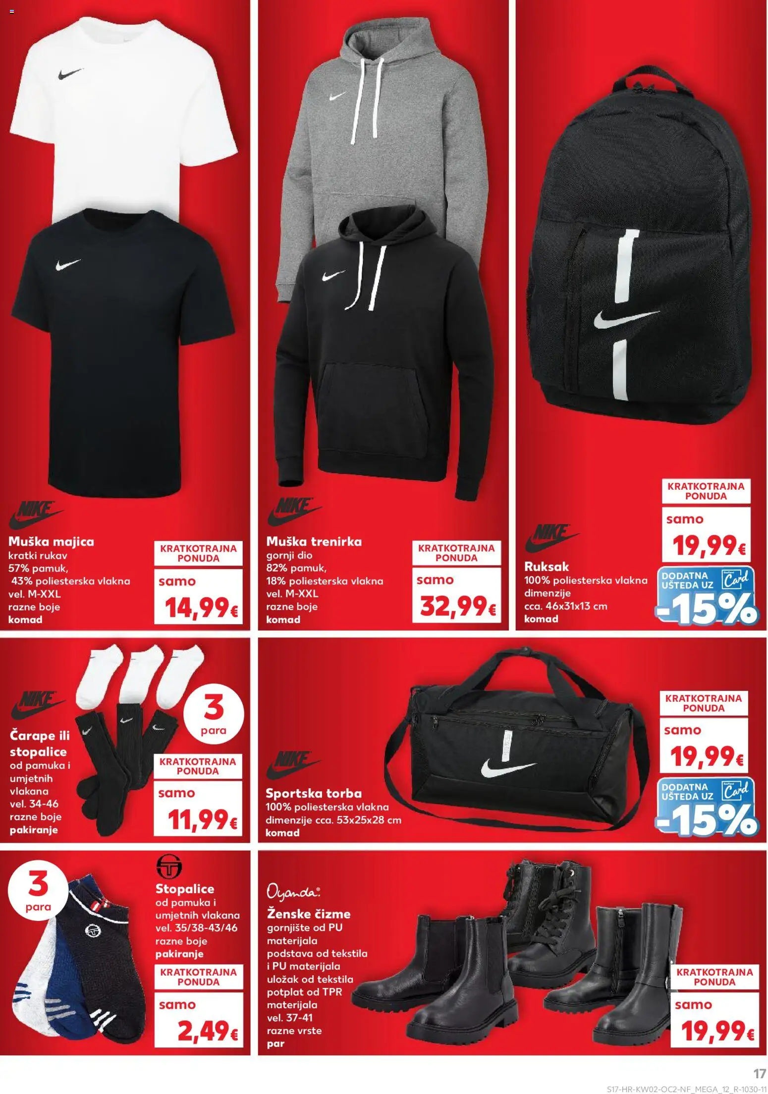 Kaufland katalog | vrijedi od 07.01.2026 | Stranica: 17 | Proizvodi: Majica, Čizme, Ruksak, Trenirka