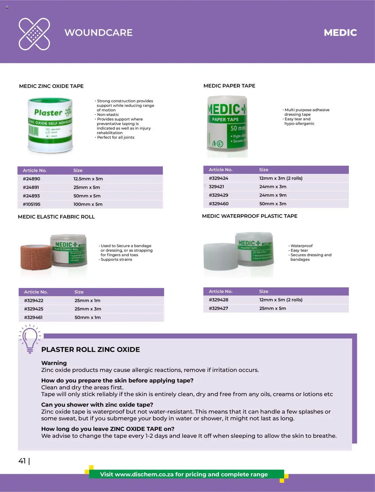Dis-Chem - HomeCare Catalogue │ valid from 01.01.2025 | Page: 44 | Products: Adhesive, Dressing, Plaster, Paper