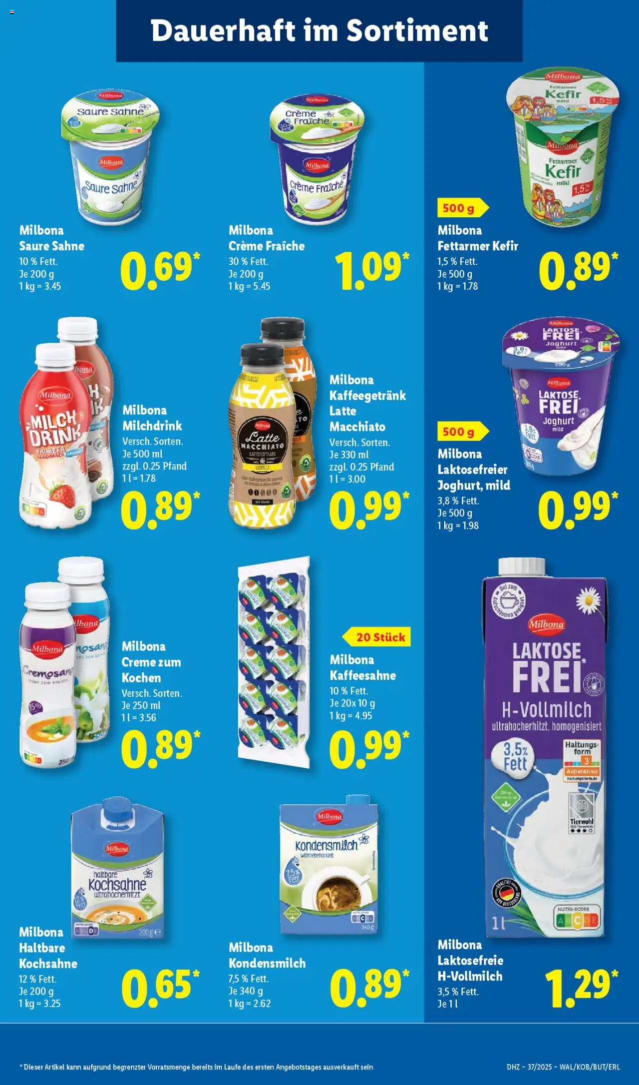 Lidl - Prospekt Gedern – gültig ab 08.09.2025 | Seite: 13 | Produkte: Kefir, Milch, Joghurt, Creme