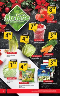 Pogląd oferty "Arhelan Gazetka" - ważna od 15.12.2025 | Strona: 2 | Produkty: Kapusta, Roszponka, Pomidory, Owoce