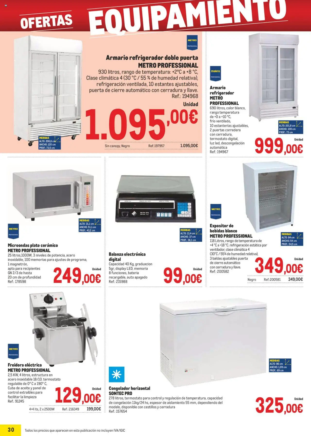 Makro - Precios Canarias │ válido desde el 04.08.2025 | Página: 30 | Productos: Aceite, Congelador, Armario, Batería