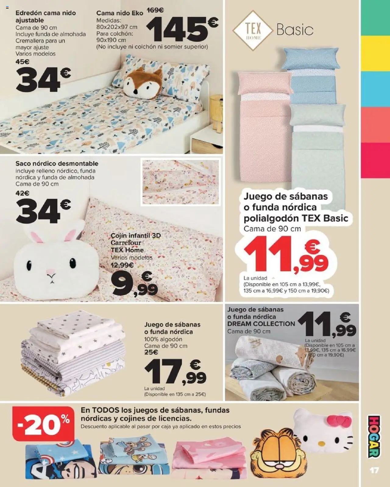Carrefour - Vuelta al Cole Textil │ válido desde el 18.08.2025 | Página: 17 | Productos: Edredón, Cama, Almohada, Cojín