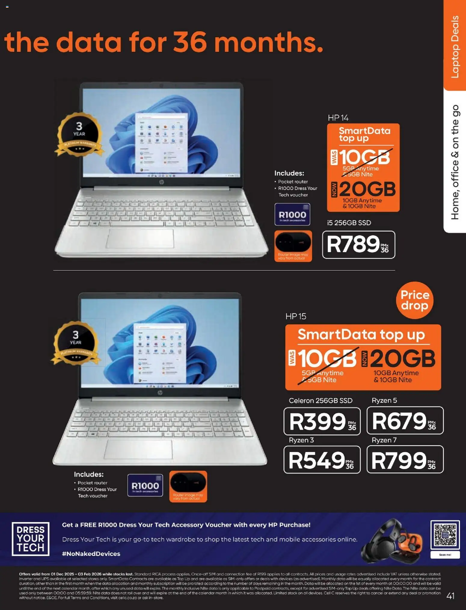 New Cell C catalogue – valid from 01.12.2025 | Page: 43 | Products: Dress, Data, Sim, Router