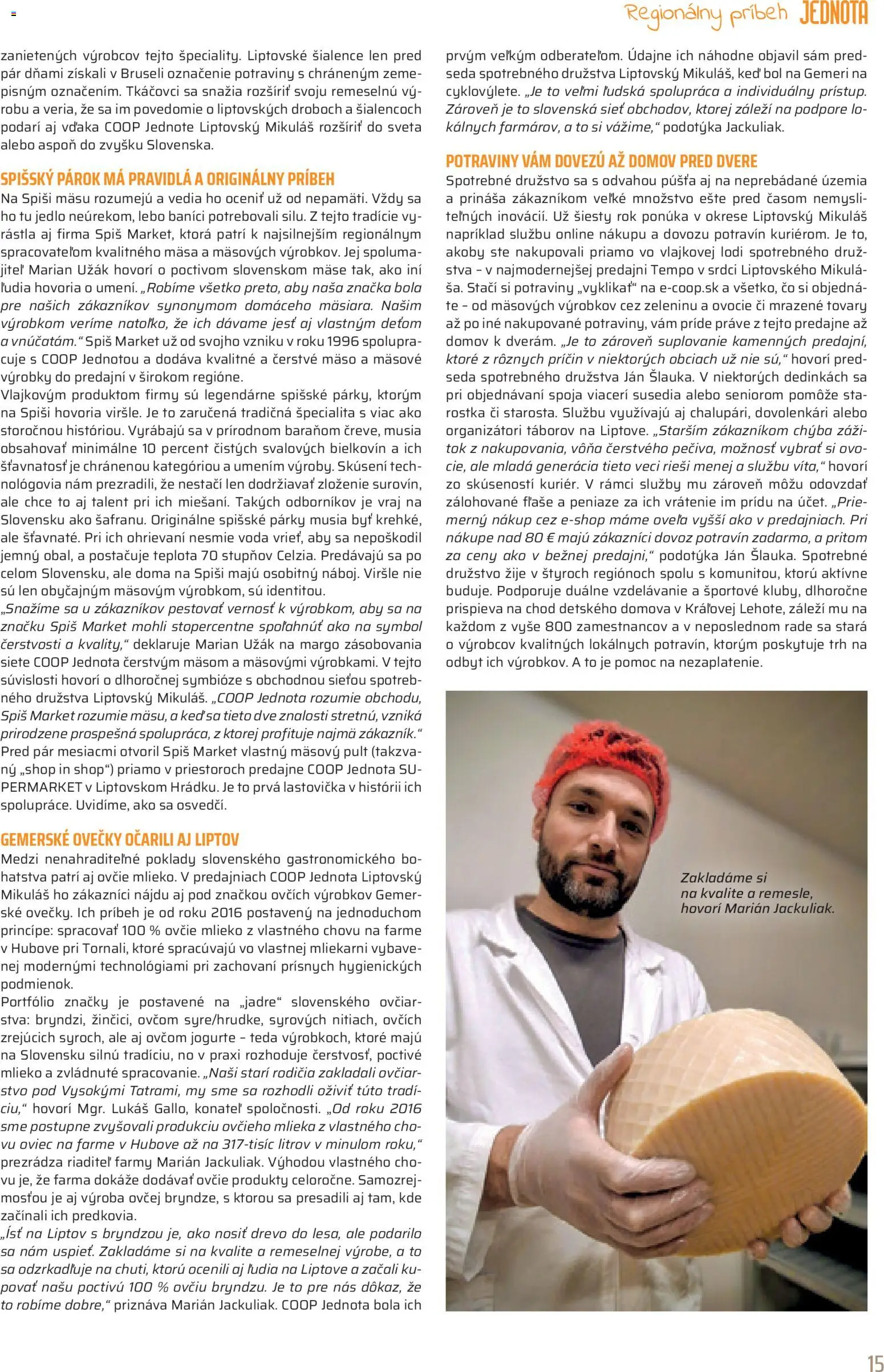 Nové COOP Jednota akcie – leták je platný od 01.04.2026 | Strana: 15 | Produkty: Dvere, Mlieko, Párky, Ovocie