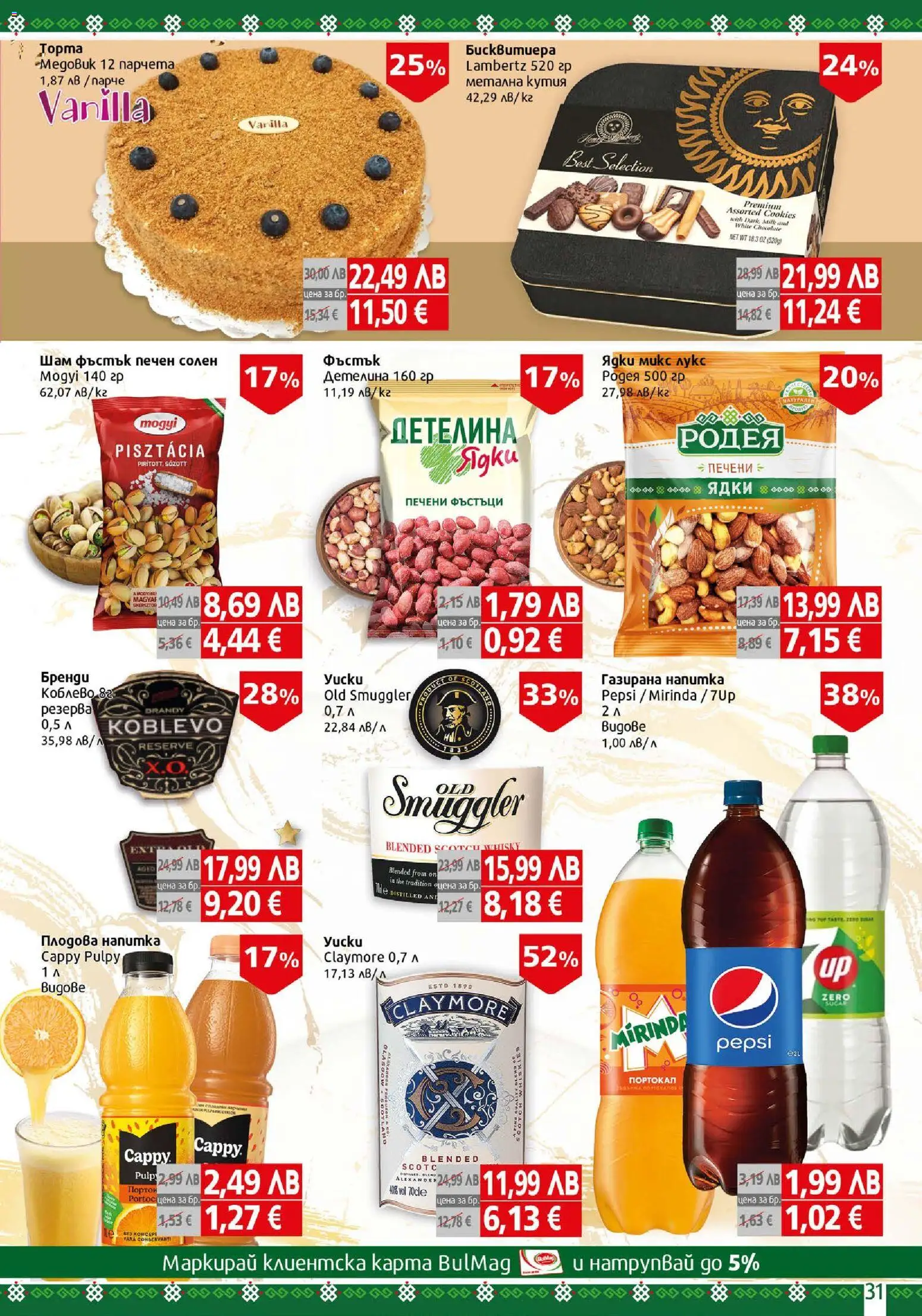 {H1} | Страница: 31 | Продукти: Портокал, Бренди, Напитка, Кутия