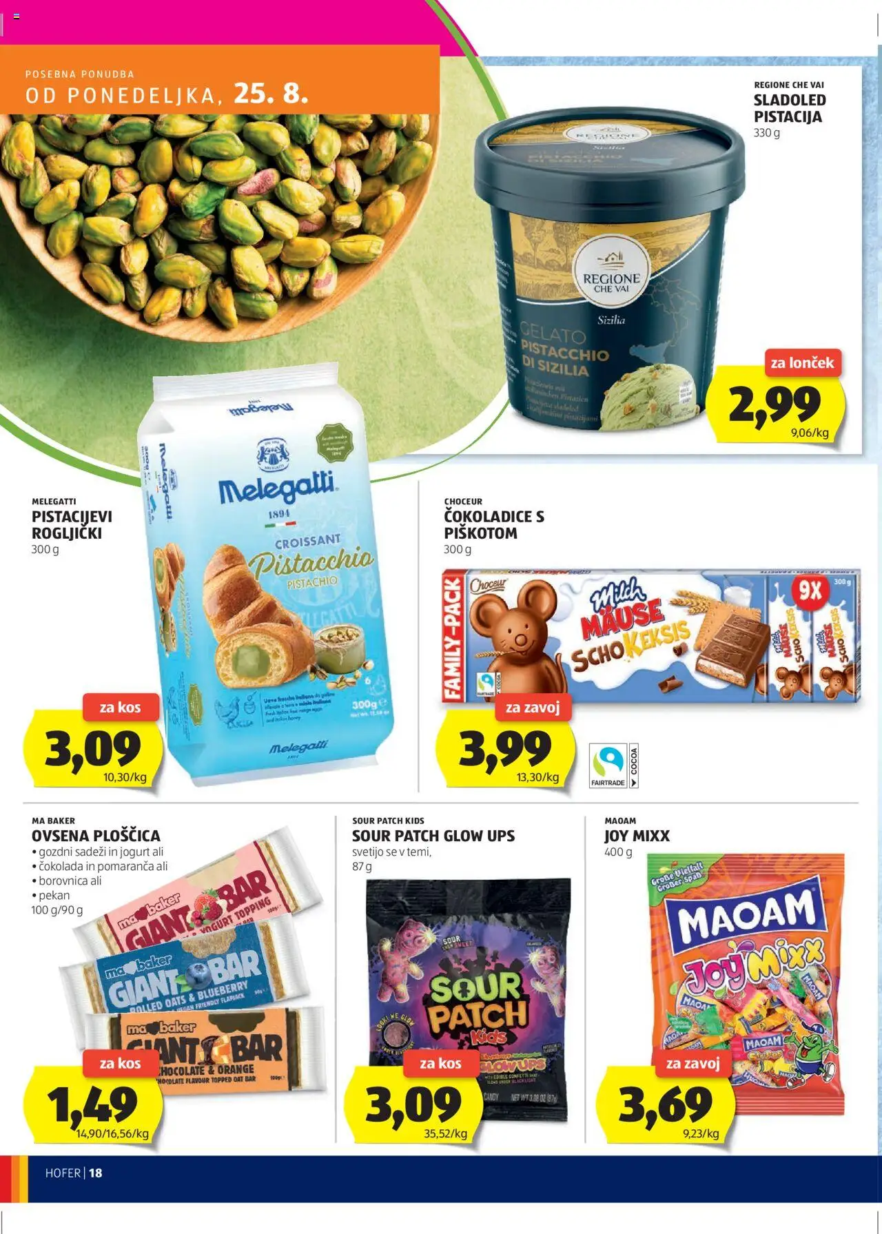 Hofer SI katalog | vrijedi od 21.08.2025 | Stranica: 18 | Proizvodi: Jogurt, Čokolada, Sladoled, Borovnica