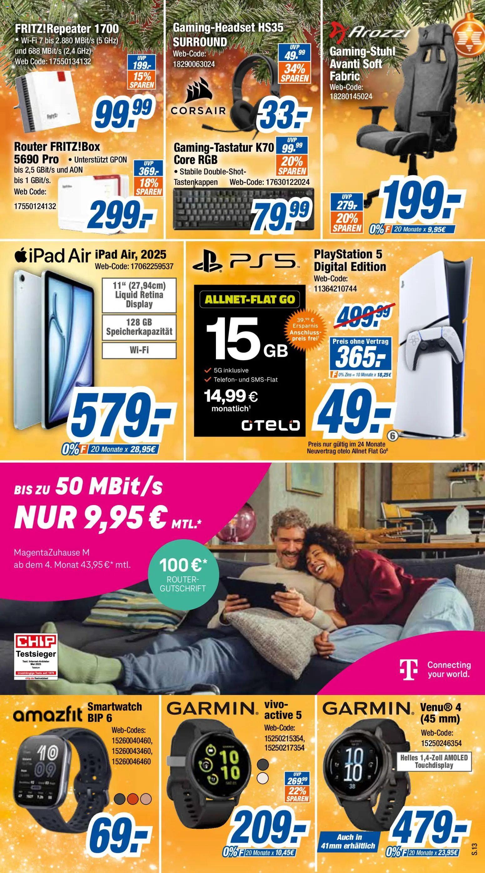 Expert Prospekt 	 – gültig ab 08.12.2025 | Seite: 13 | Produkte: Playstation, Smartwatch, Gamingstuhl, Telefon