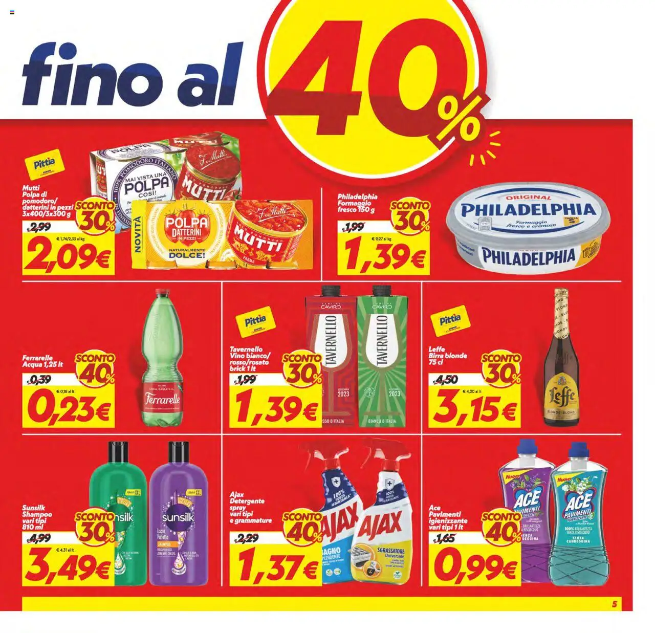 Volantino SuperConveniente del 22.08.2025 | Pagina: 5 | Prodotti: Candeggina, Pomodori, Mutti, Ferrarelle