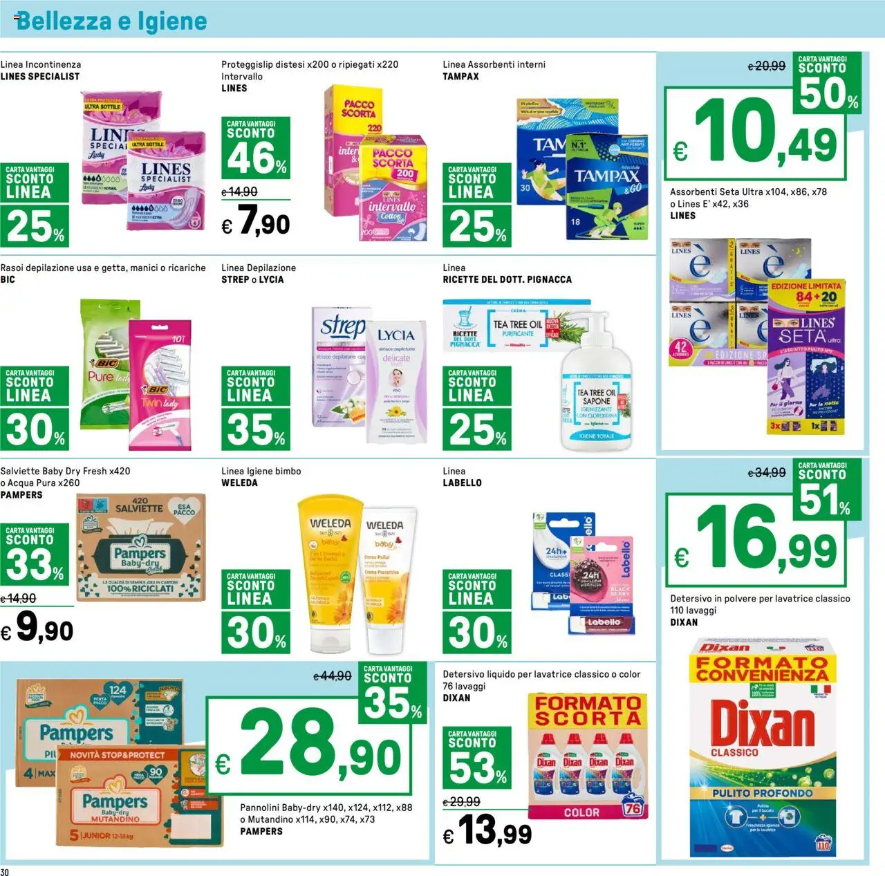 Volantino Iper del 01.08.2025 | Pagina: 30 | Prodotti: Crema, Sapone, Detersivo in polvere, Pampers