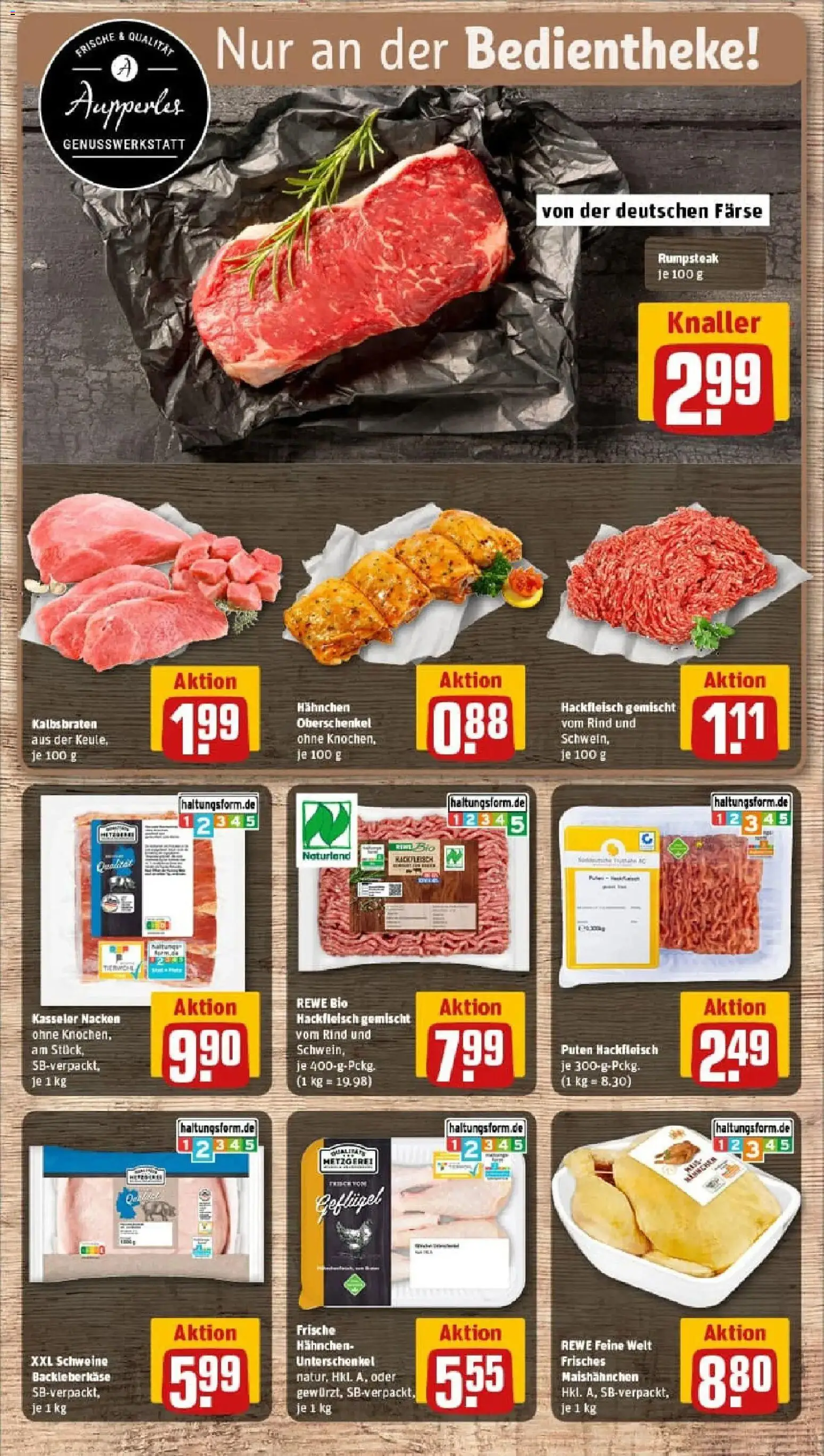 Rewe prospekt Waiblingen / Hegnach	 – gültig ab 11.01.2026 | Seite: 10 | Produkte: Rumpsteak, Hahnchen, Kasseler nacken, Hackfleisch