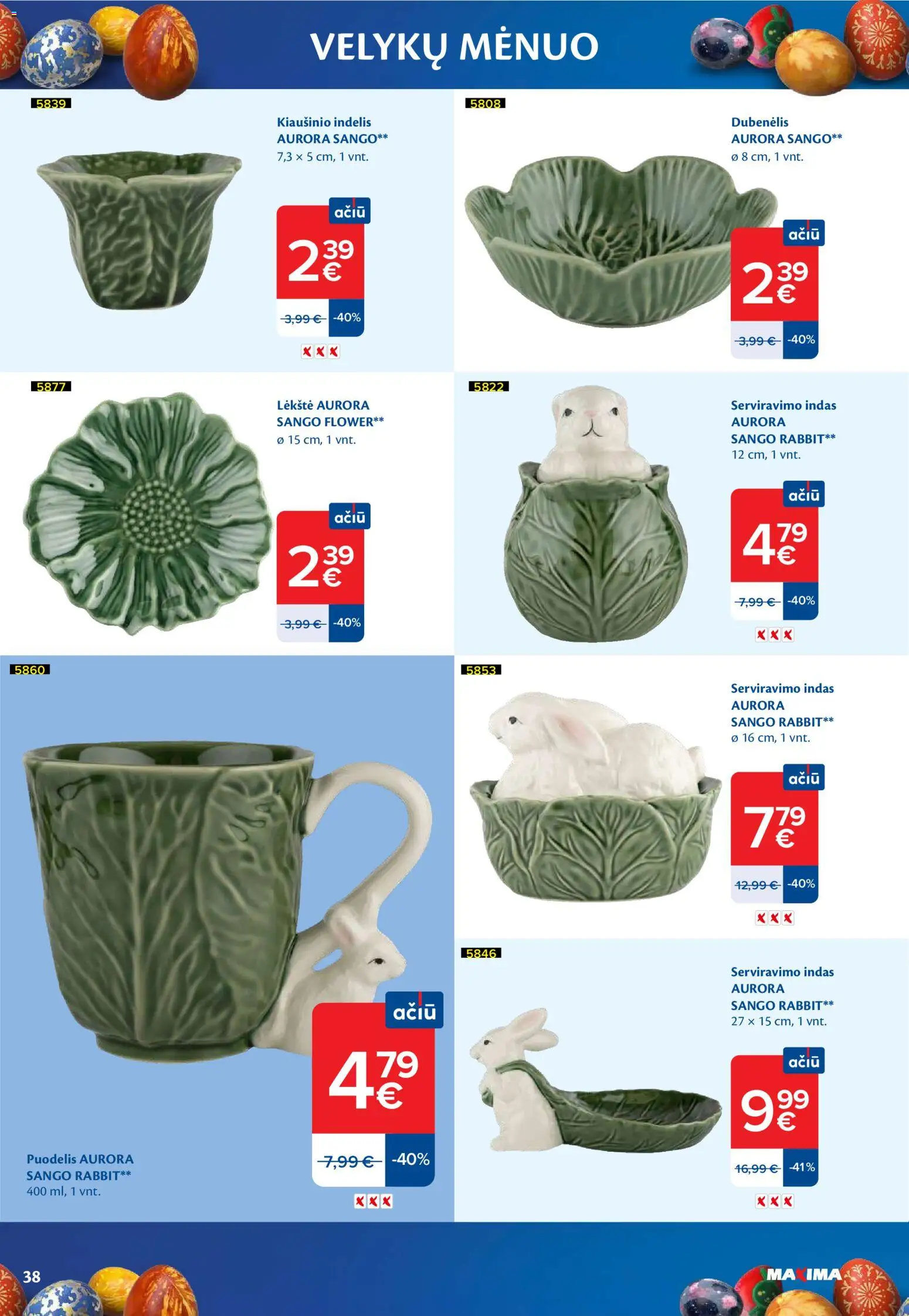 MAXIMA akcijos nuo 03.03.2026 | Puslapis: 38 | Prekių: Puodelis, Lėkštė