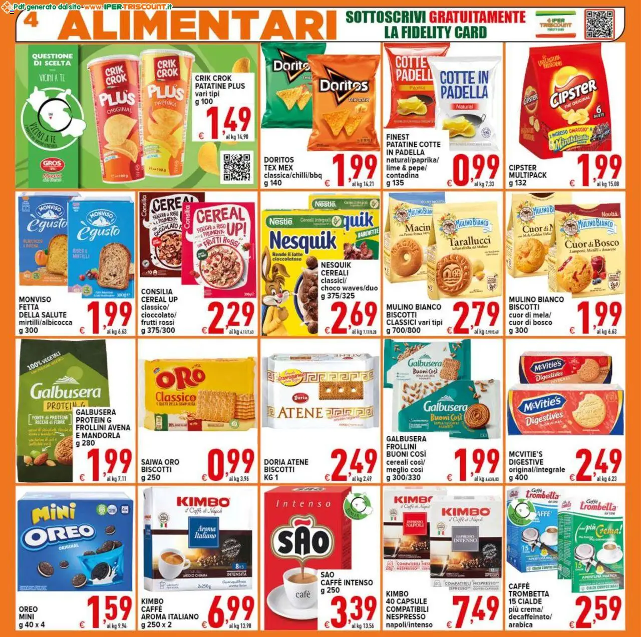 Volantino Ipertriscount del 18.08.2025 | Pagina: 4 | Prodotti: Cereali, Biscotti, Lime, Padella