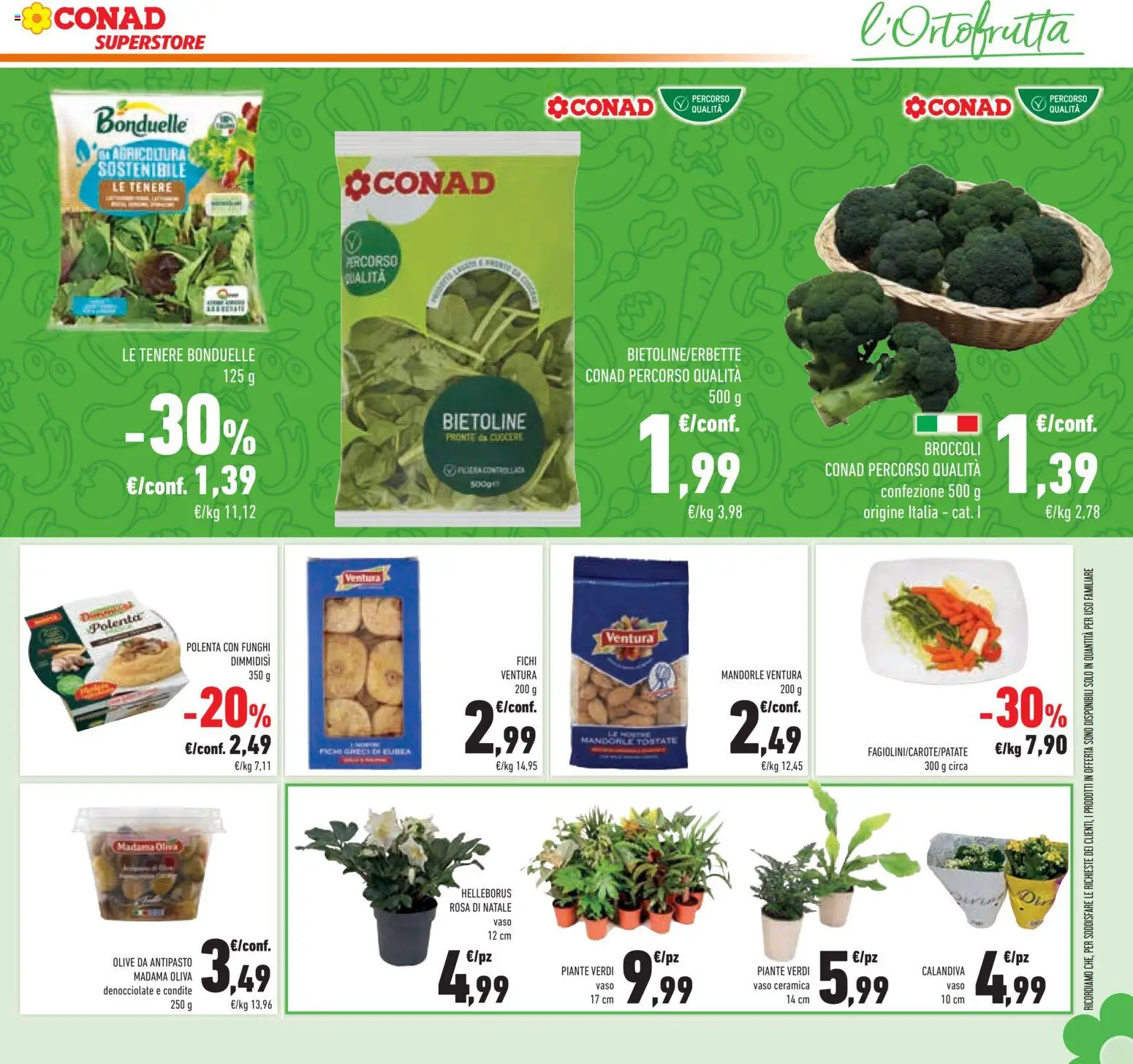 Volantino Conad del 19.11.2025 | Pagina: 9 | Prodotti: Olive, Mandorle, Broccoli, Vaso