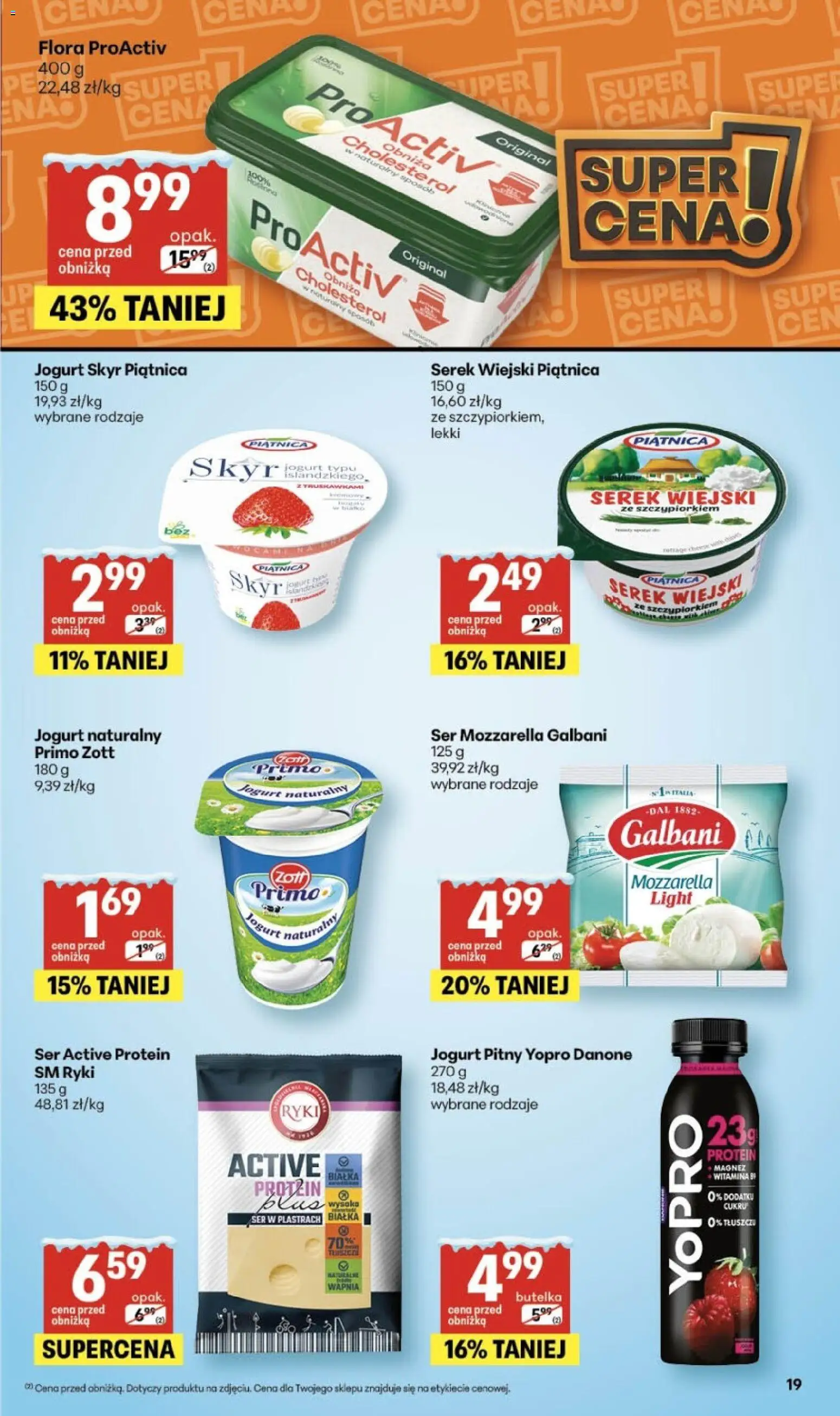 Delikatesy Centrum Gazetka od 08.01.2026 | Strona: 19 | Produkty: Jogurt pitny, Jogurt naturalny, Ser, Mozzarella