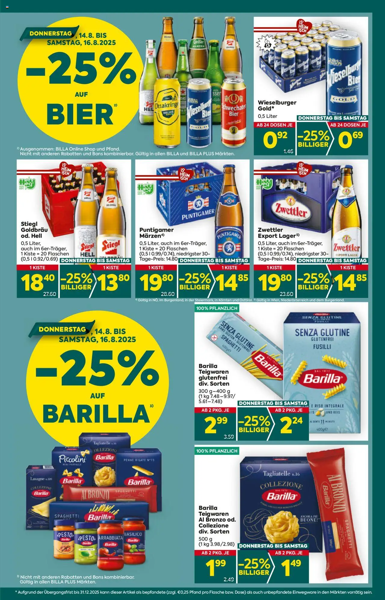 Billa Plus Flugblatt - Niederösterreich gültig ab 14.08.2025 | Seite: 3 | Produkte: Hajdina liszt, Bier, Reis