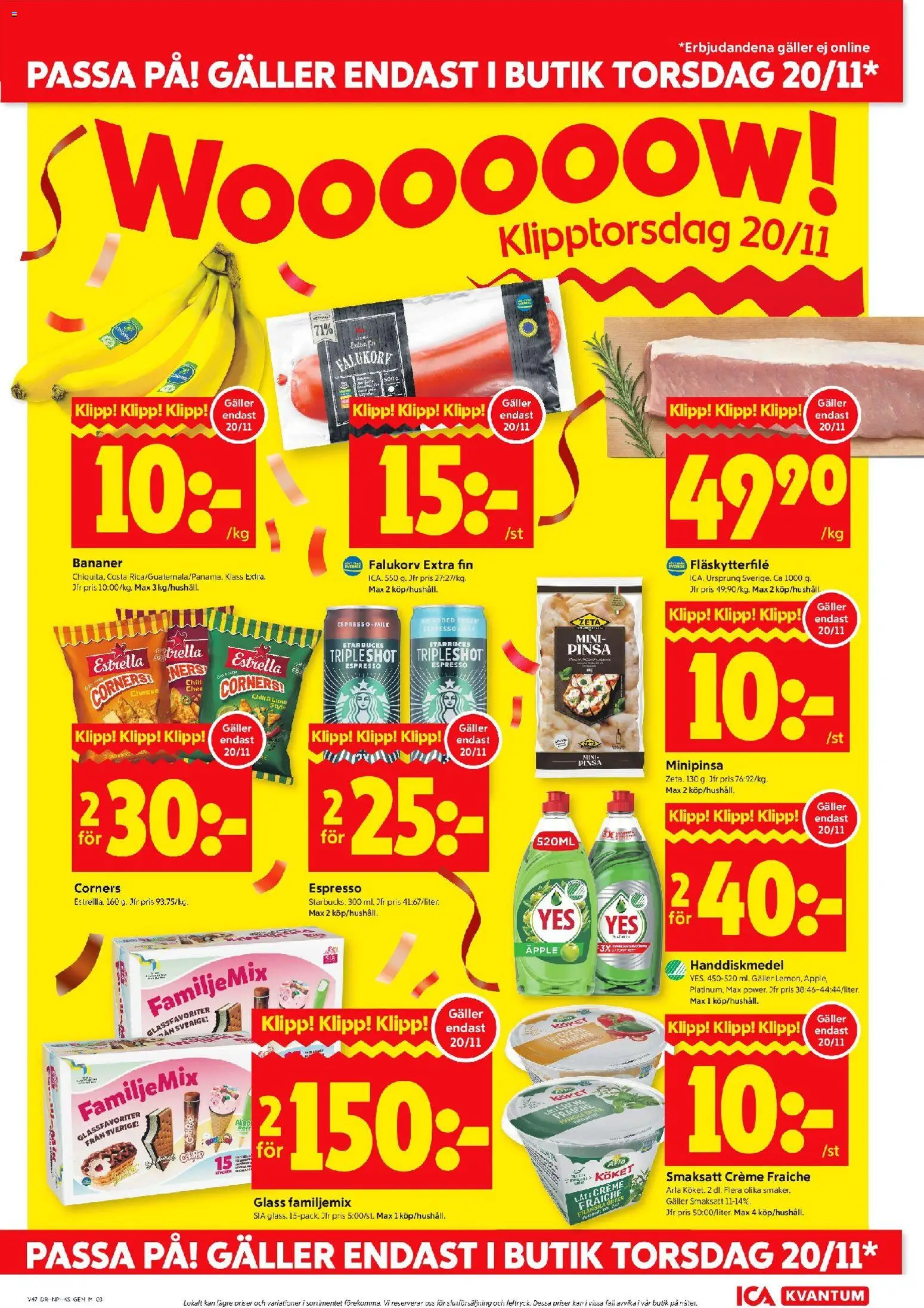 ICA Kvantum reklamblad aktuell från 17.11.2025 | Sida: 3 | Produkter: Gem, Galler, Creme fraiche, Handdiskmedel