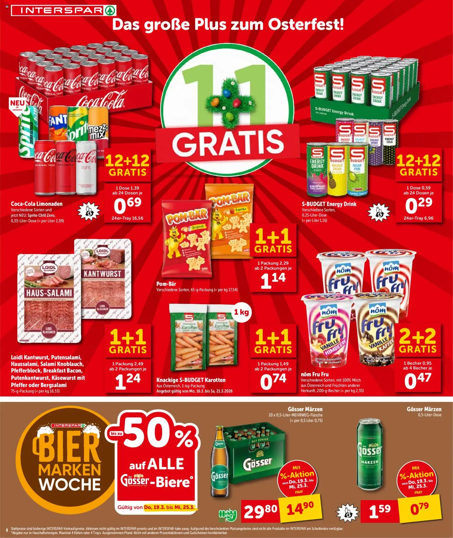Interspar Flugblatt - Oberösterreich gültig ab 17.03.2026 | Seite: 8 | Produkte: Pfeffer, Himbeere, Milch, Salami