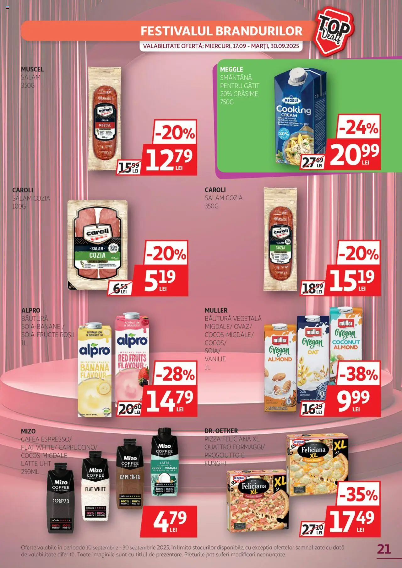 Noul catalog Auchan – valabil de la 10.09.2025 | Pagină: 21 | Produse: Migdale, Pizza, Smântână, Zahăr