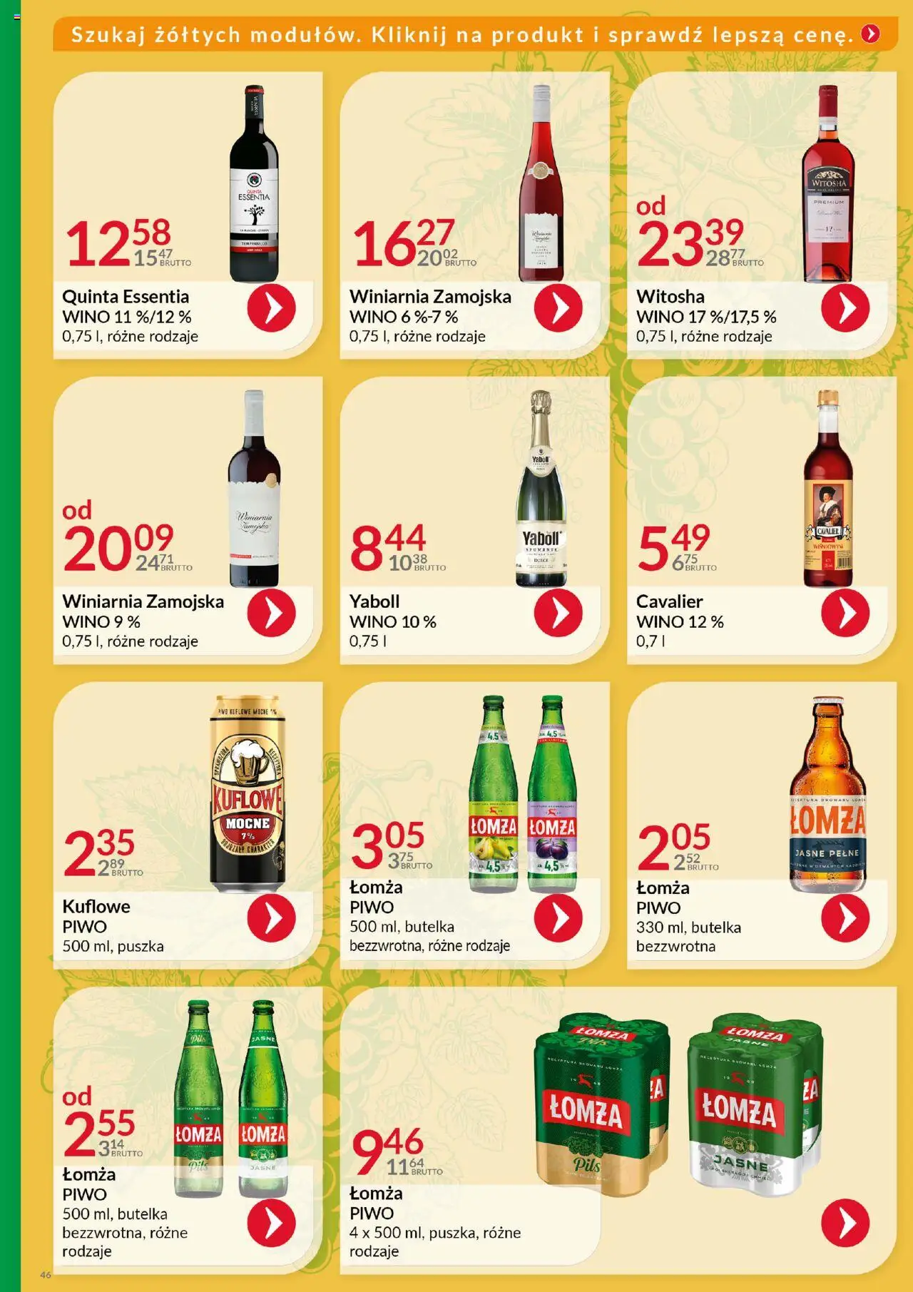 Eurocash Gazetka - Katalog Alkoholowy od 01.06.2025 | Strona: 46 | Produkty: Winiarnia, Winiarnia Zamojska, Wino, Piwo
