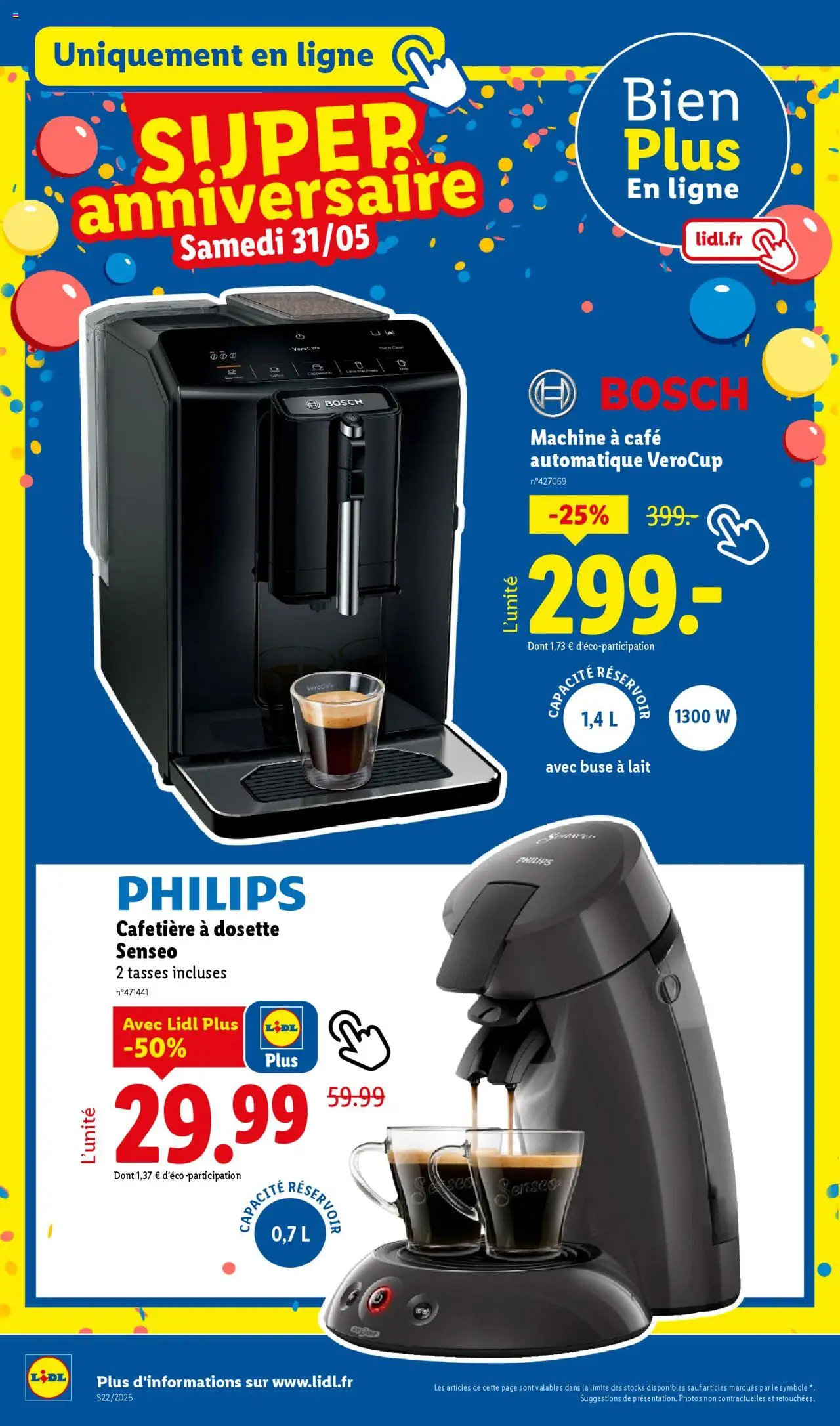  | Page: 22 | Produits: Machine à café, Philips Cafetiere a dosette Senseo, Café, Tasses