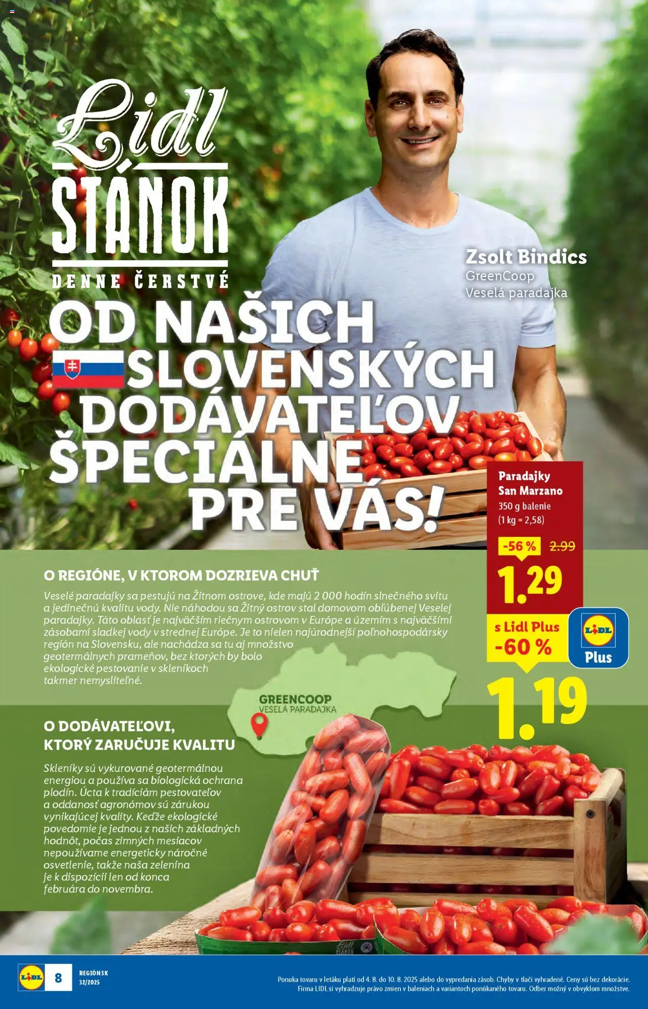 Lidl leták │ platný od 04.08.2025 | Strana: 8 | Produkty: Paradajky