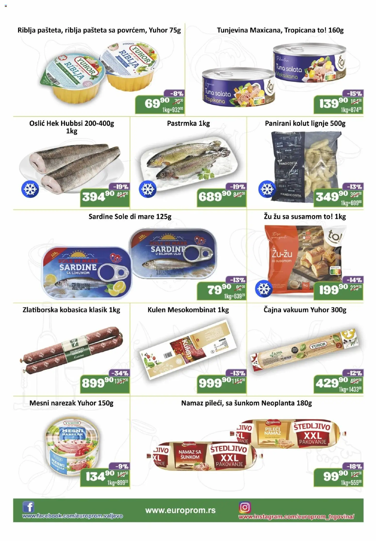 Europrom katalog - važi od 28.11.2025 | Strana: 2 | Proizvode: Pastrmka, Kulen, Oslić, Kobasica