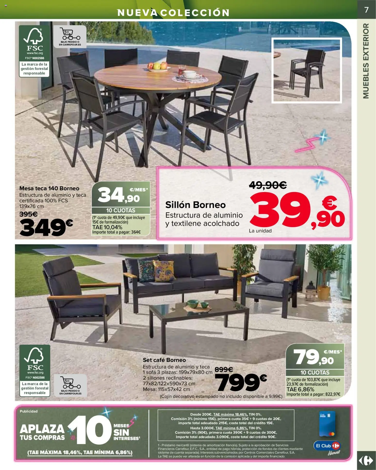 Carrefour Jardin │ válido desde el 14.04.2026 | Página: 7 | Productos: Muebles, Cojín, Sillón, Mesa