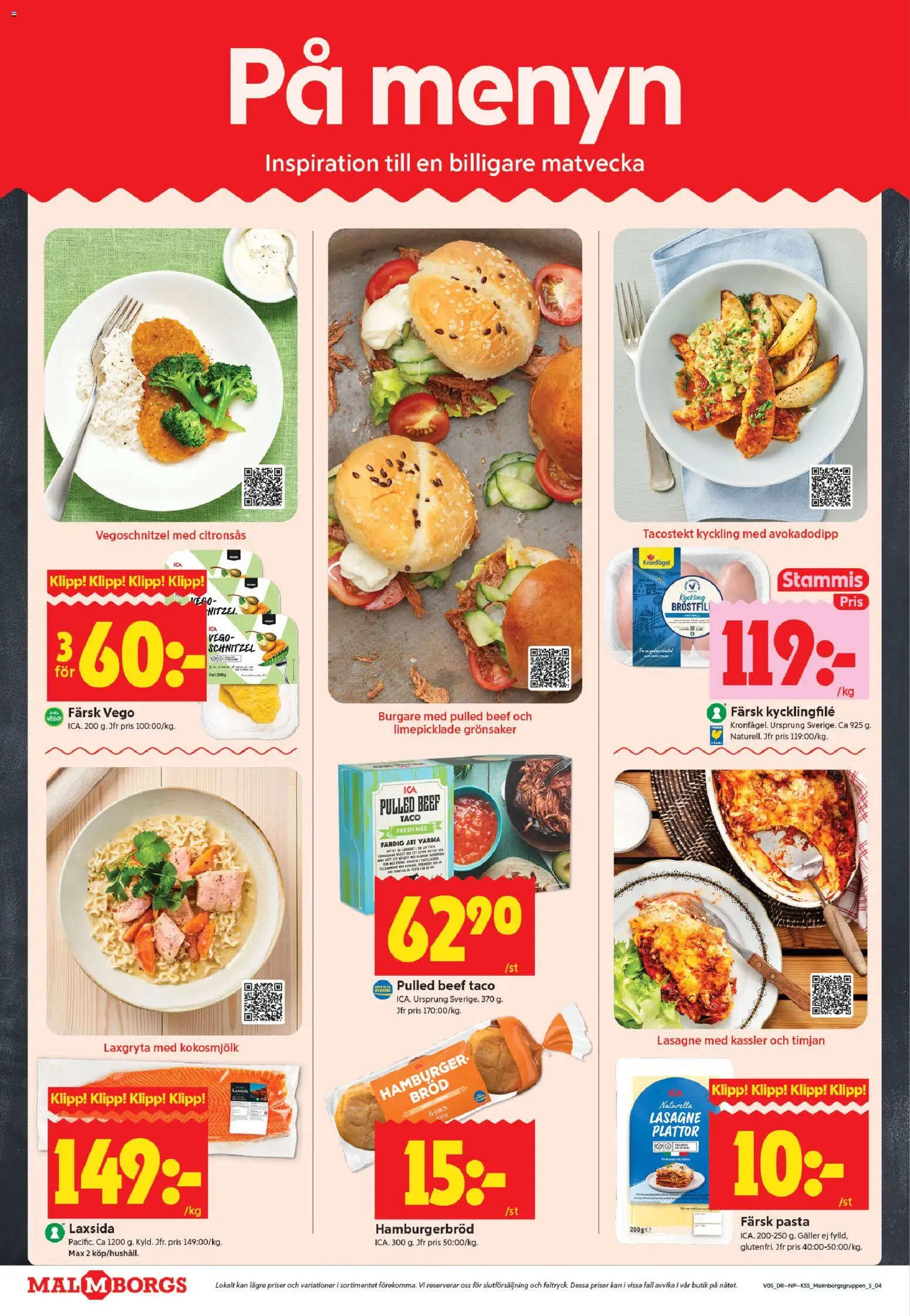 ICA Kvantum reklamblad aktuell från 26.01.2026 | Sida: 4 | Produkter: Timjan, Kassler, Kycklingfile, Galler