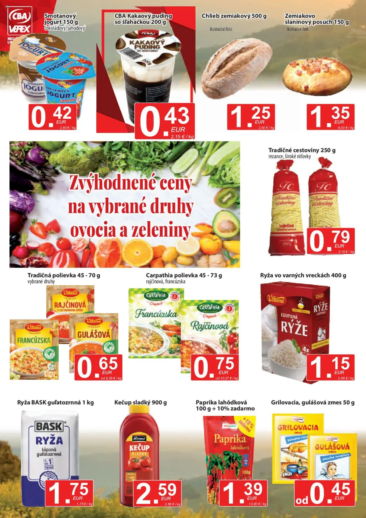 CBA Verex leták │ platný od 21.08.2025 | Strana: 6 | Produkty: Jogurt, Ryža, Puding, Kečup