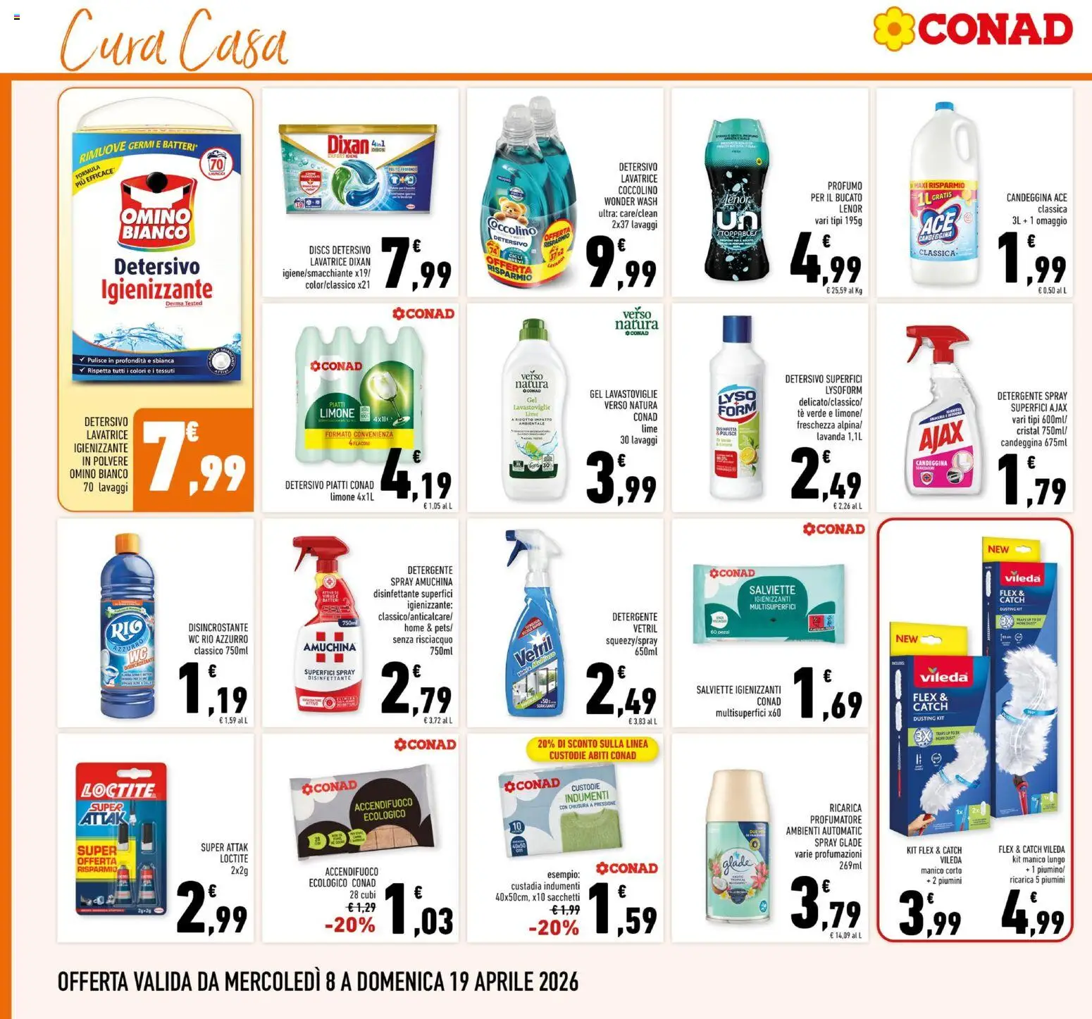 Volantino Conad del 08.04.2026 | Pagina: 22 | Prodotti: Tè, Lavastoviglie, Lavanda, WC